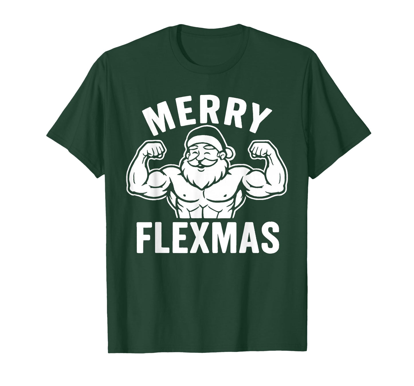 Merry Flexmas Funny Bodybuilder Swole Santa Christmas T-Shirt