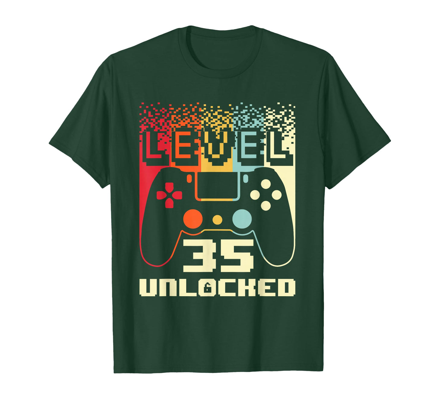 35th Birthday For Men Level 35 Unlocked Gamer 35 Year Old T-Shirt