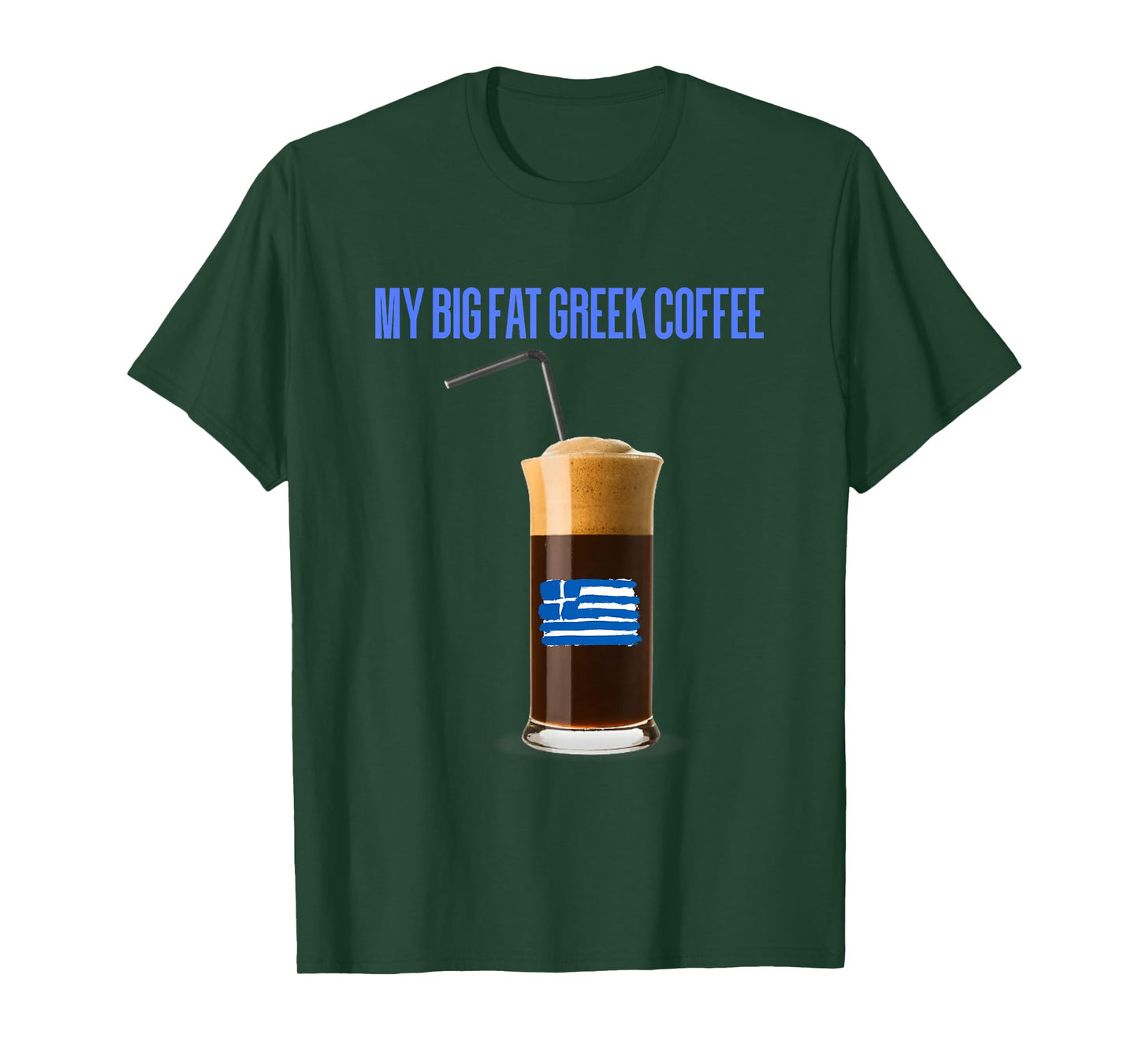 Funny Frappe Fanatic Greek Flag Coffee,Greek Flag,Frappe T-Shirt