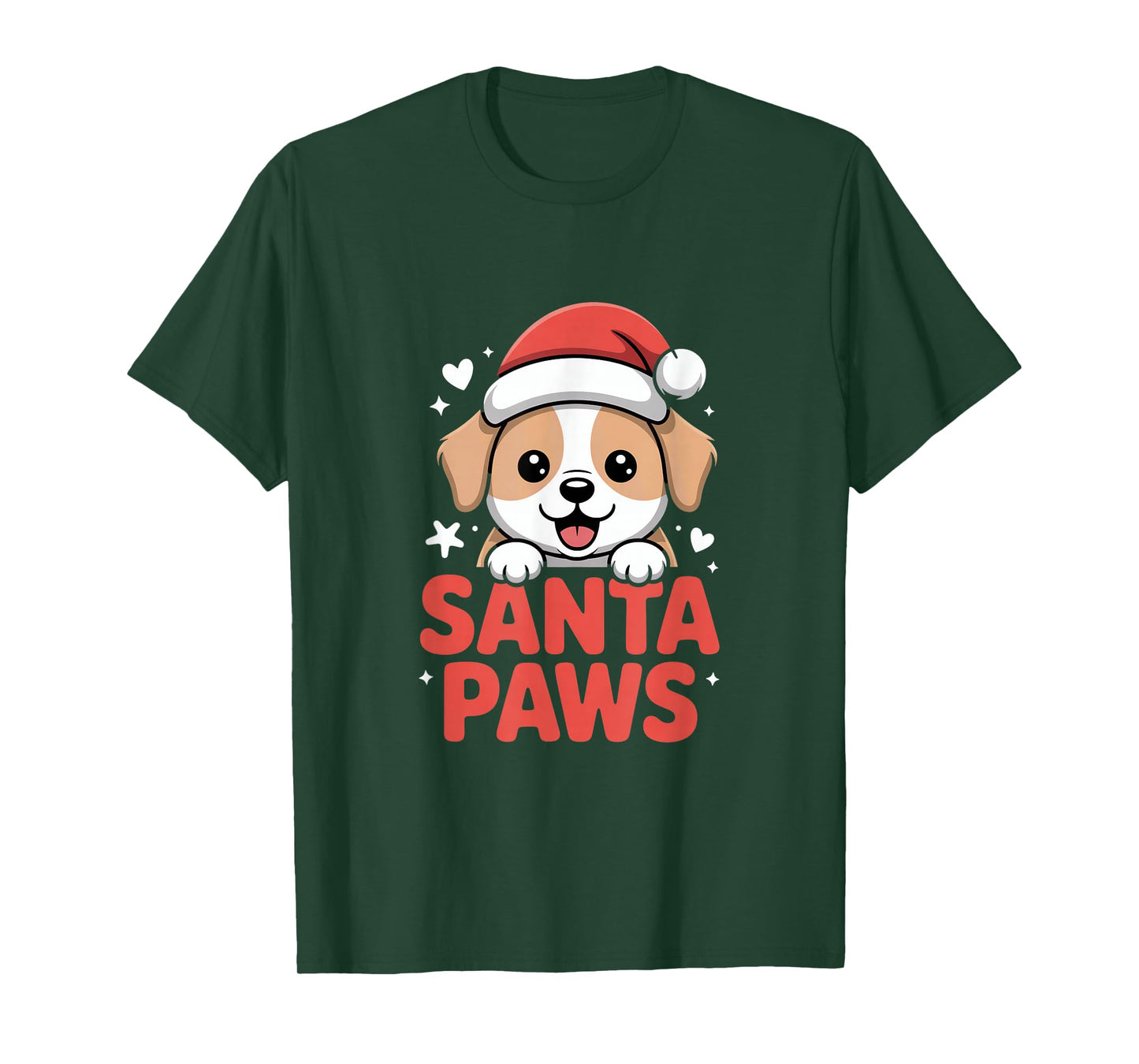 Santa Paws Cute Puppy Christmas Dog Winter Cheer T-Shirt