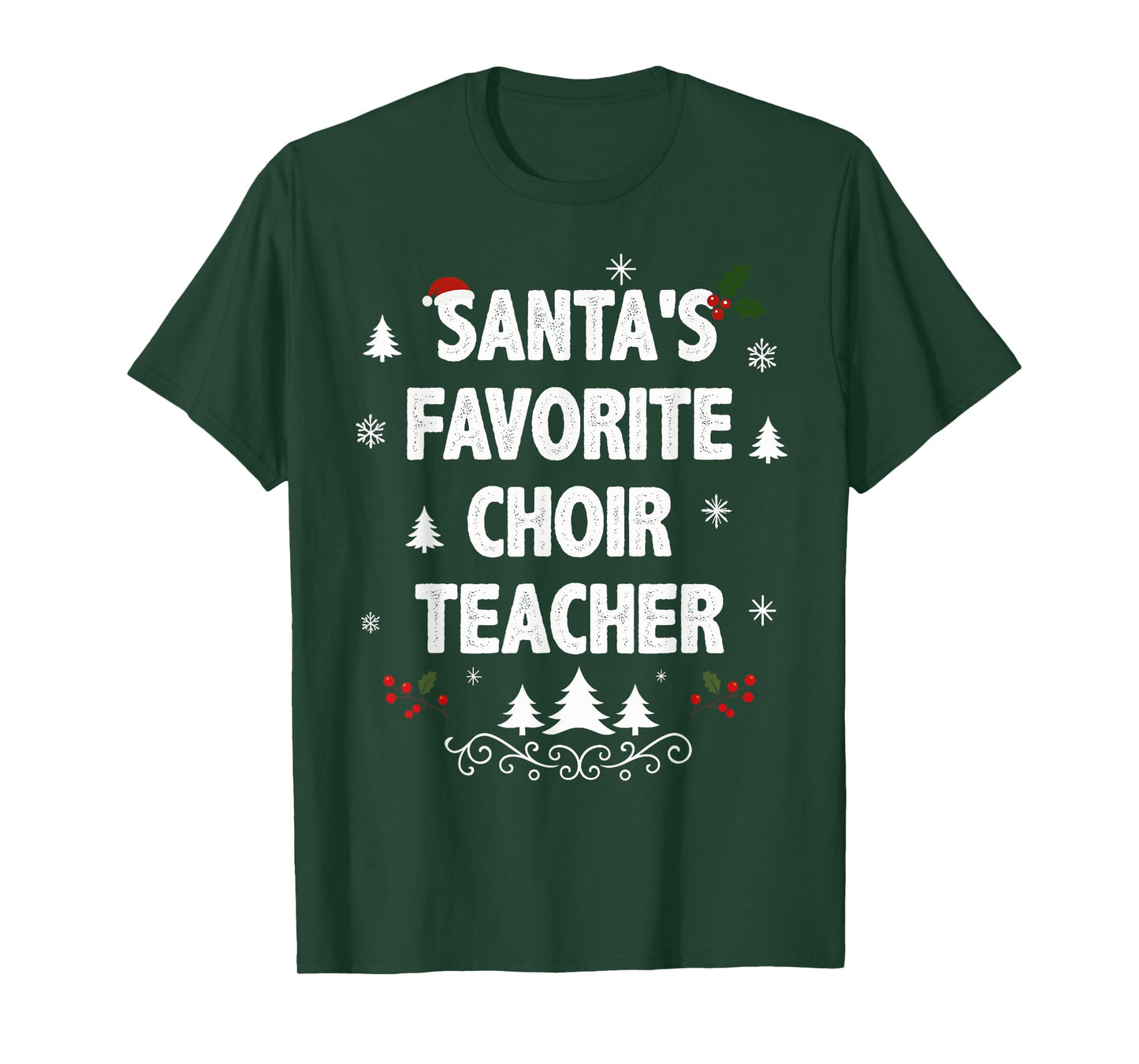 Santa's Favorite Choir Teacher Funny Christmas Pajamas T-Shirt