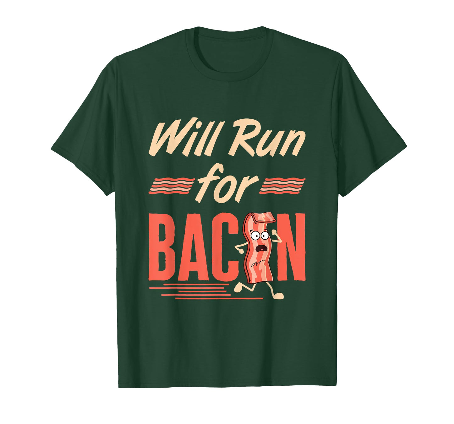 Will Run for Bacon Funny Workout Running Runner Pork Lover T-Shirt