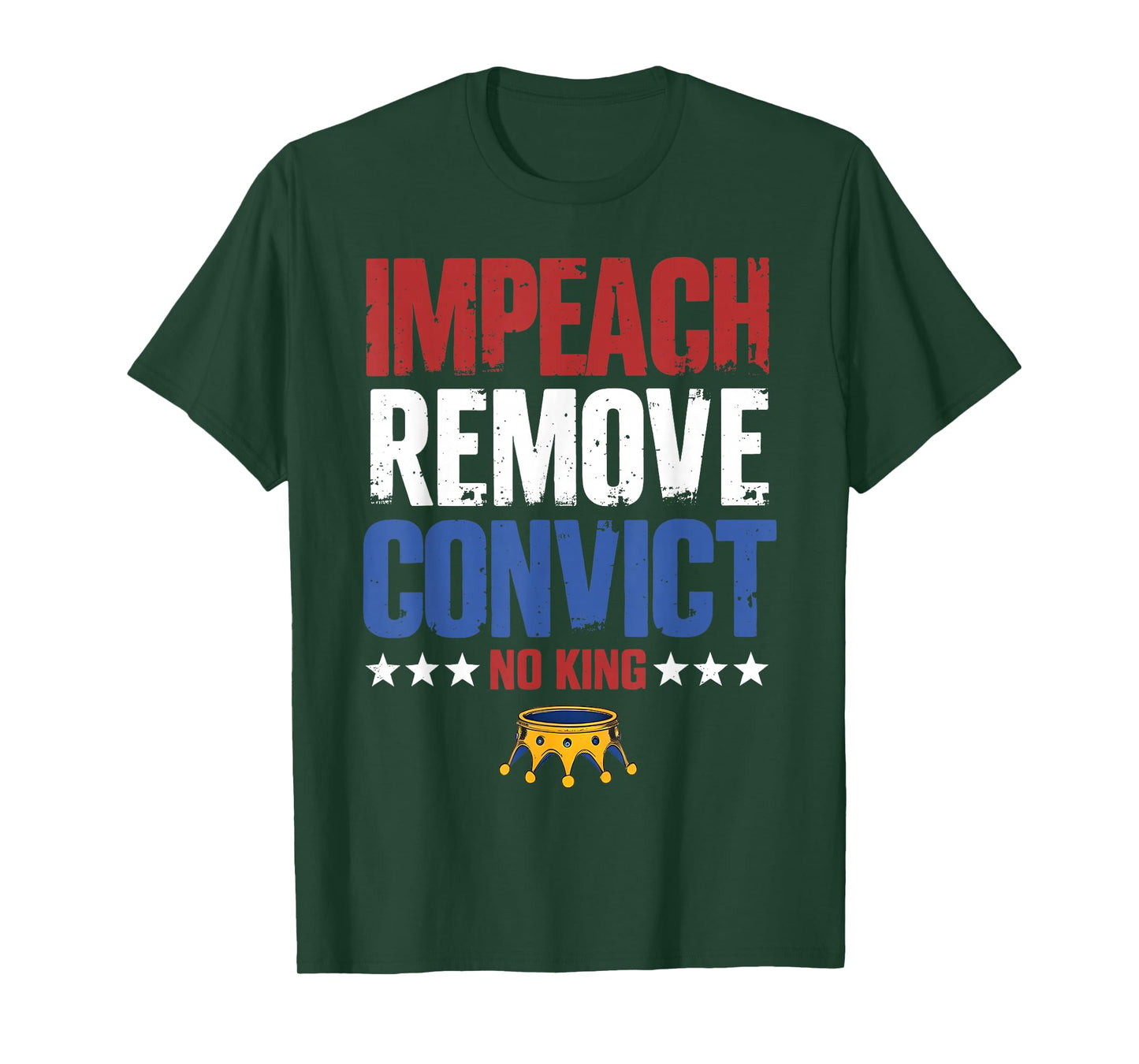 Vintage Impeach Remove Convict No Kings Since 1776 Protest T-Shirt