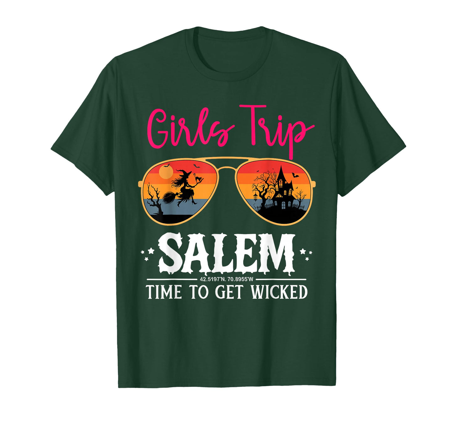Cute Witch Sunglasses Girls Trip Salem Time to Get Wicked T-Shirt
