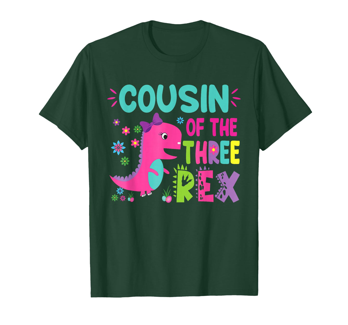 Cousin of the Three Rex Birthday Dinosaur Family Matching T-Shirt