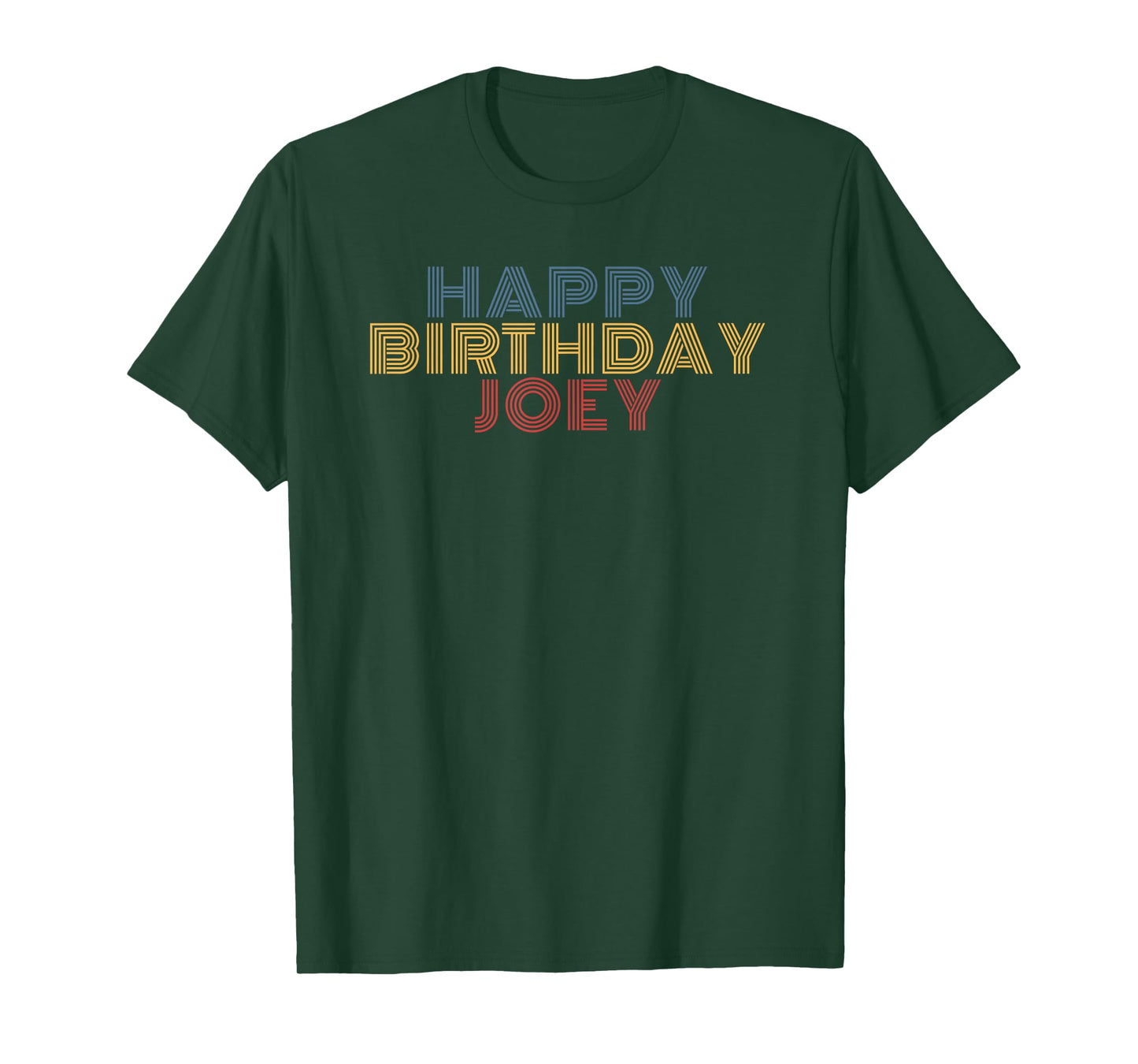 Happy Birthday Joey Personalized Name Retro Typography T-Shirt