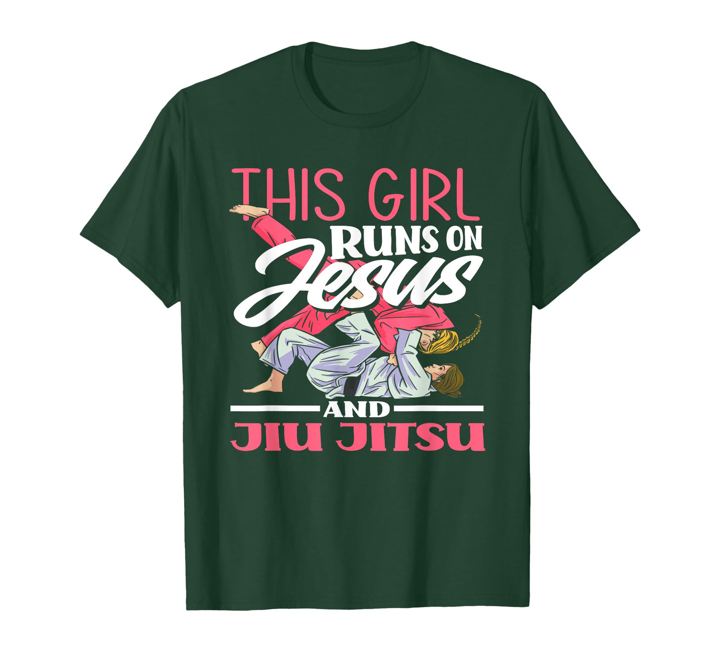 This Girl Runs On Jesus And Jiu Jitsu T-Shirt
