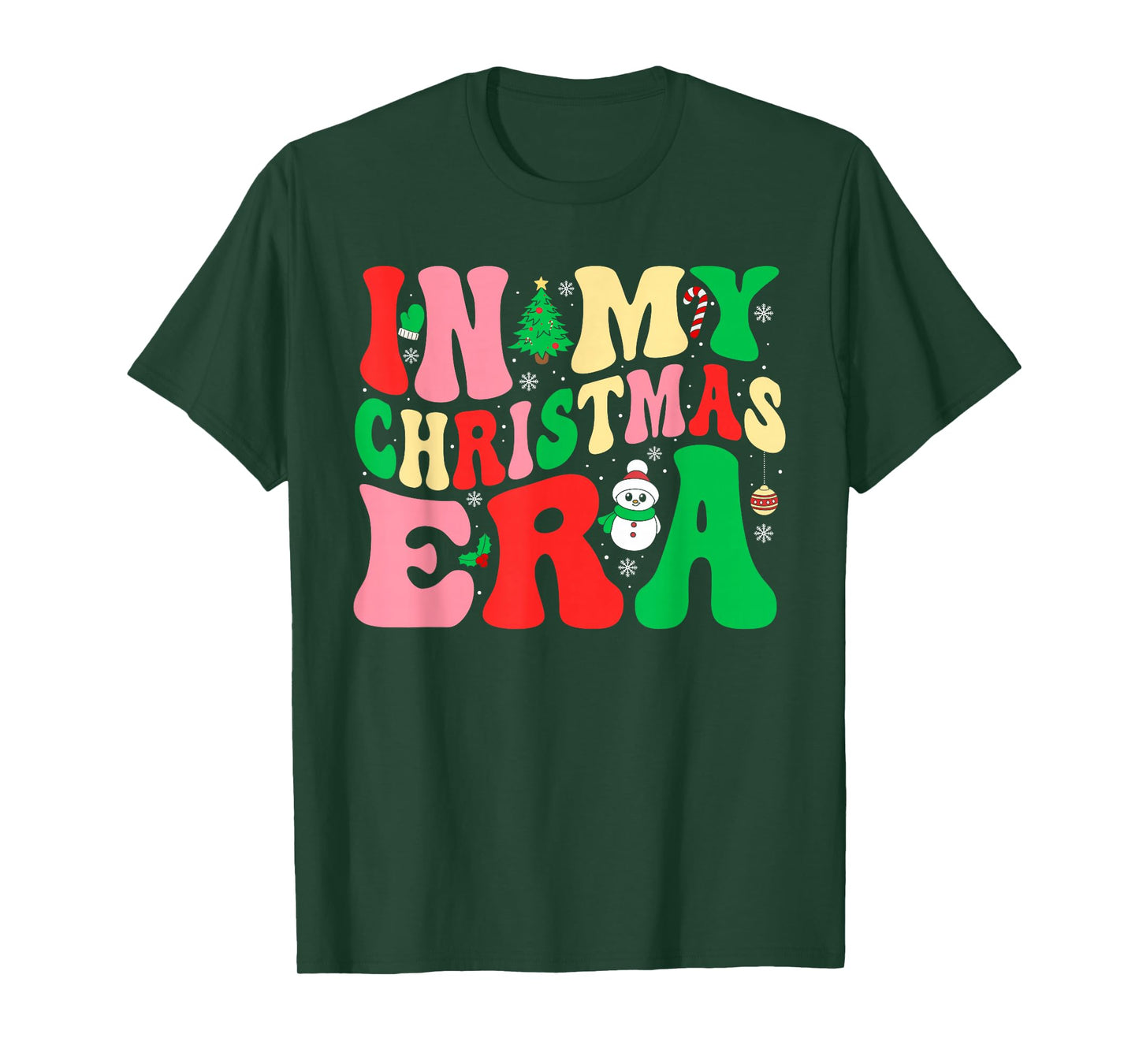 in My Christmas Era Shirt Groovy Retro Family Xmas Pajamas T-Shirt
