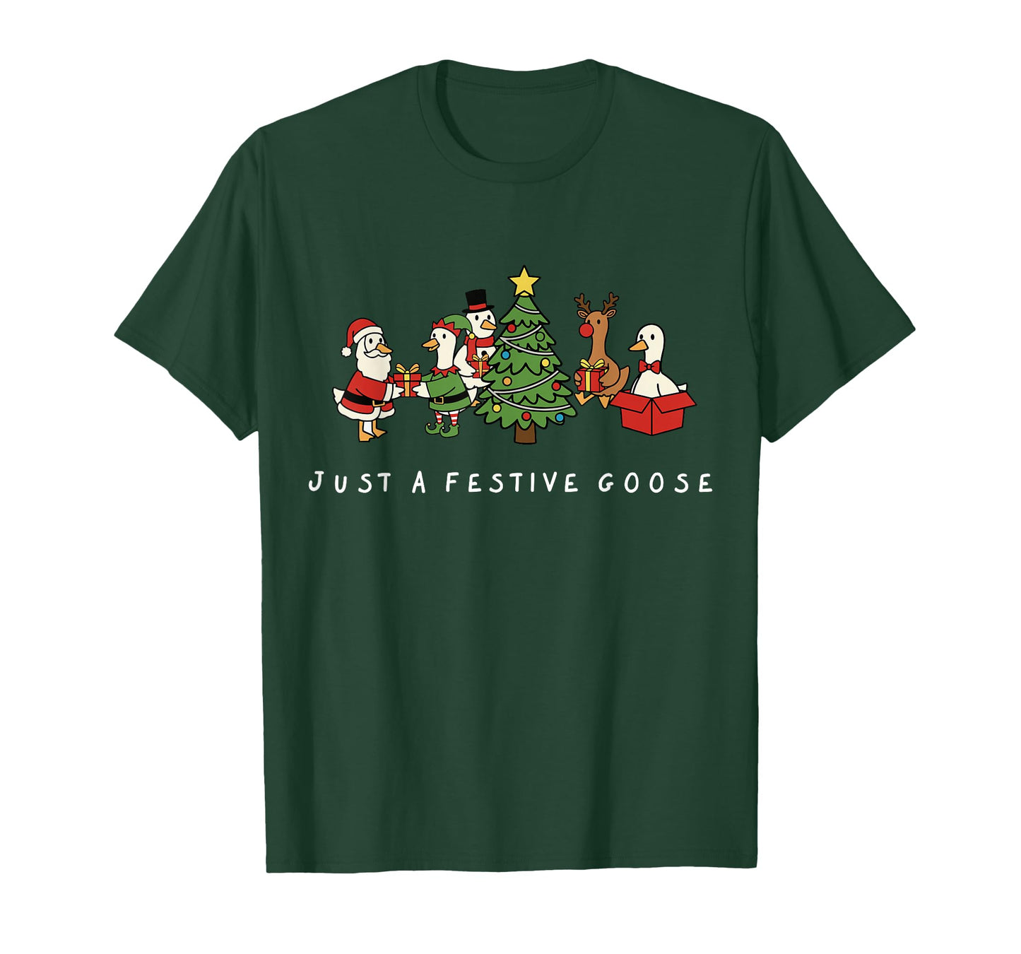 Just a Festive Goose Christmas Holiday Party Humor T-Shirt