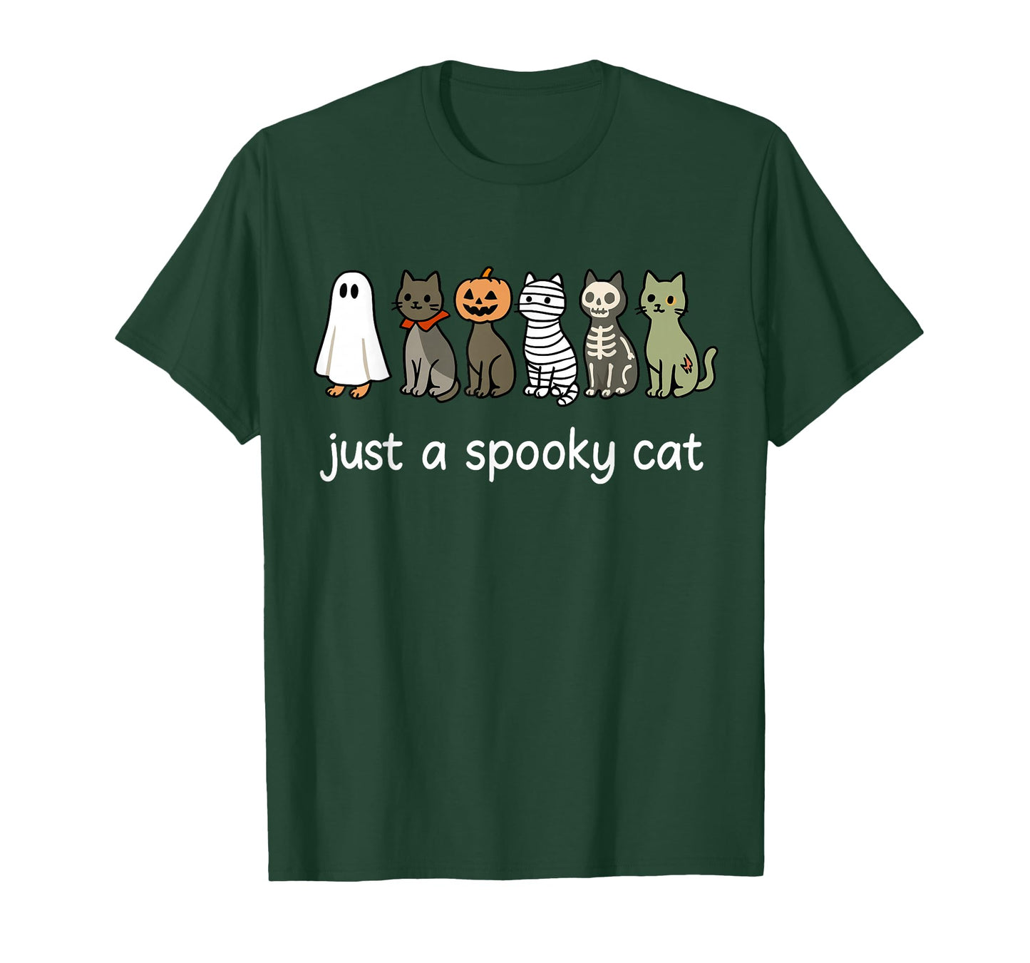 Just A Spooky Cat Cute Black Cats in Ghost Halloween T-Shirt