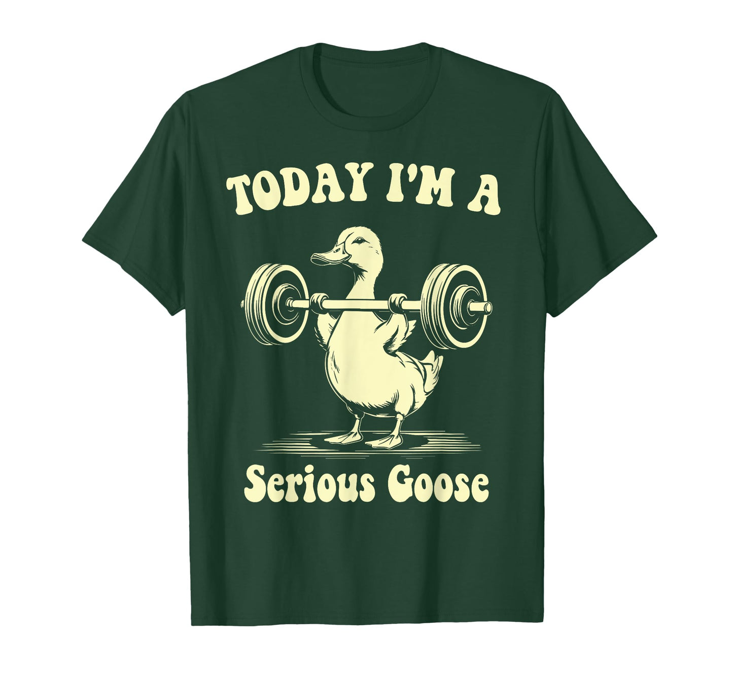 Today I'm a Serious Goose Weightlifting Gym Workout T-Shirt - Unisex Adult - Black - Small - Short Sleeve - Cotton, Polyester - T-Shirt - Fitness Humor - Animal Lovers - Gym Users