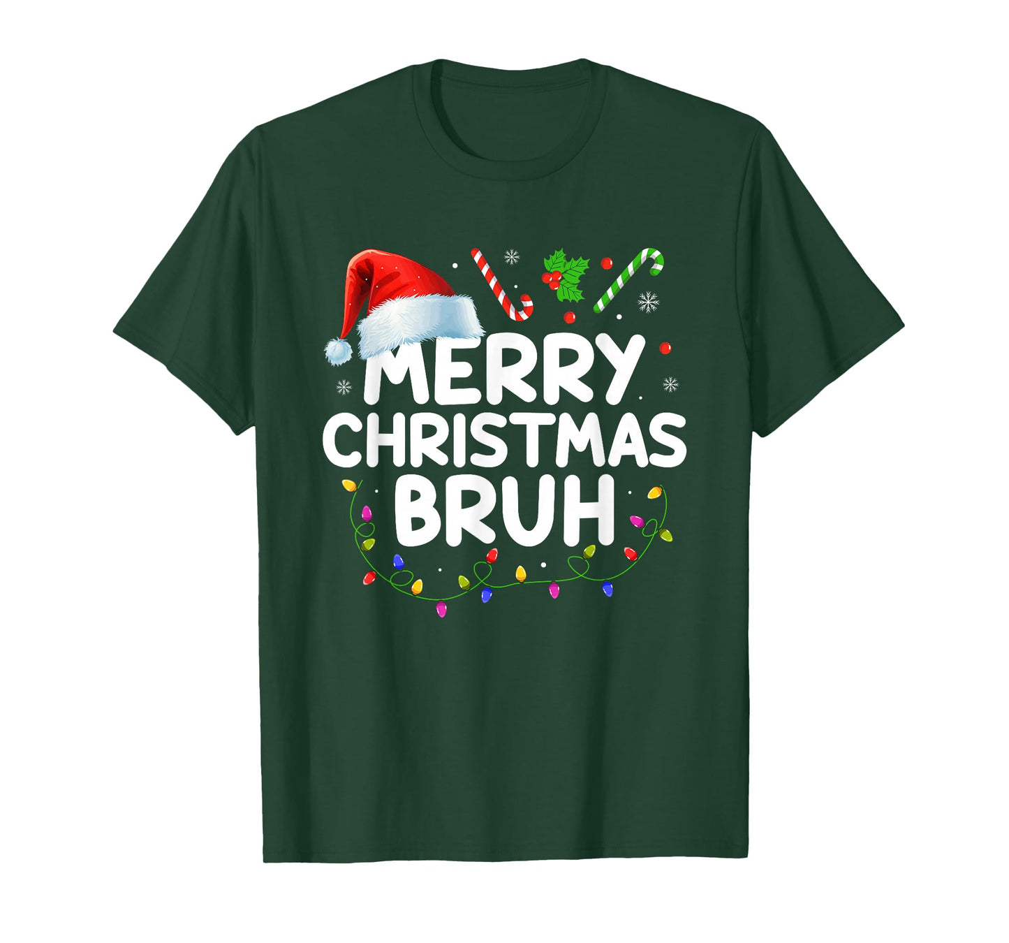 Merry Christmas Bruh Funny Santa Family Teens Boys Men Xmas T-Shirt