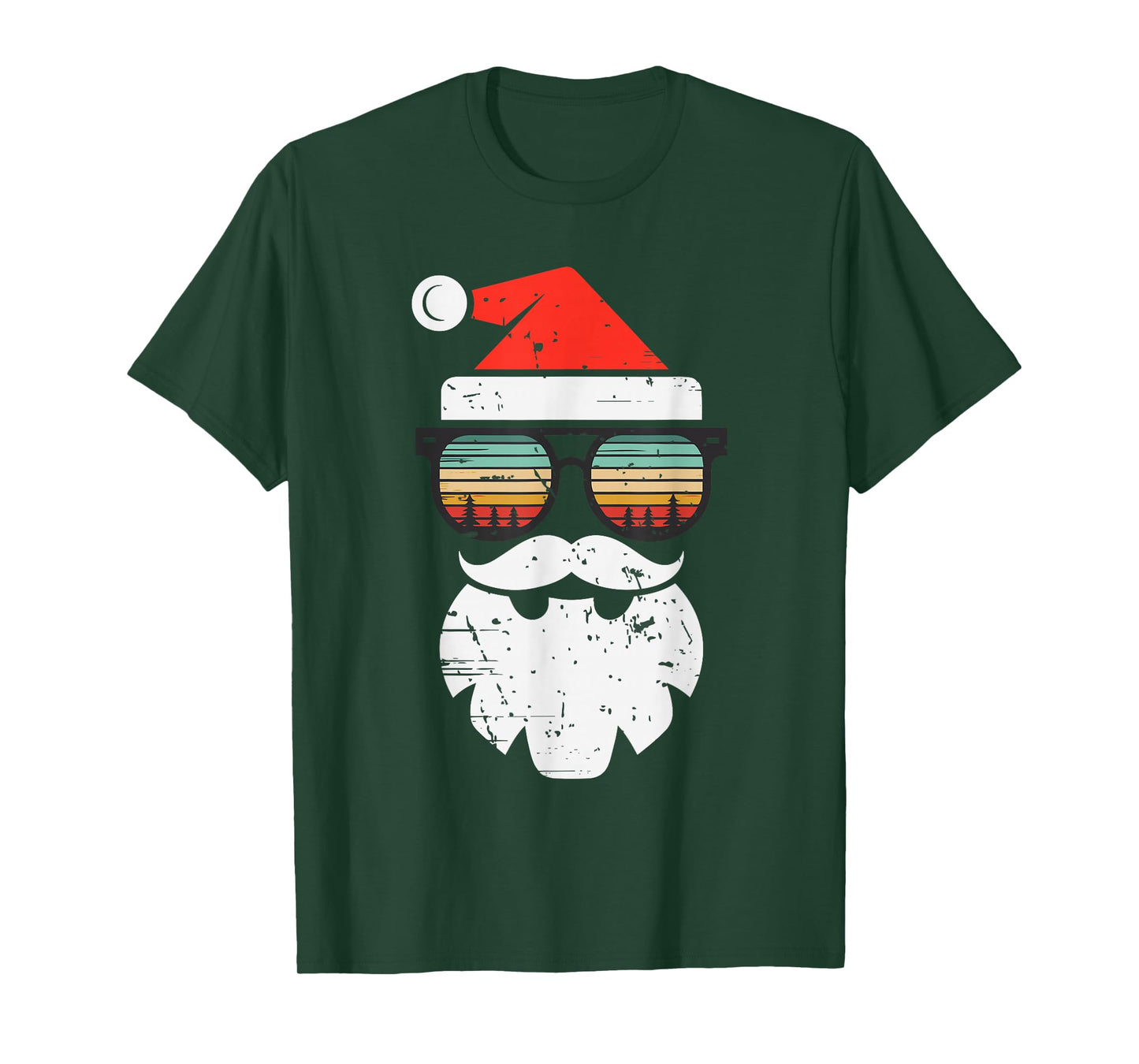 Santa Face Retro Sunglasses Christmas Xmas Men Women Kids T-Shirt