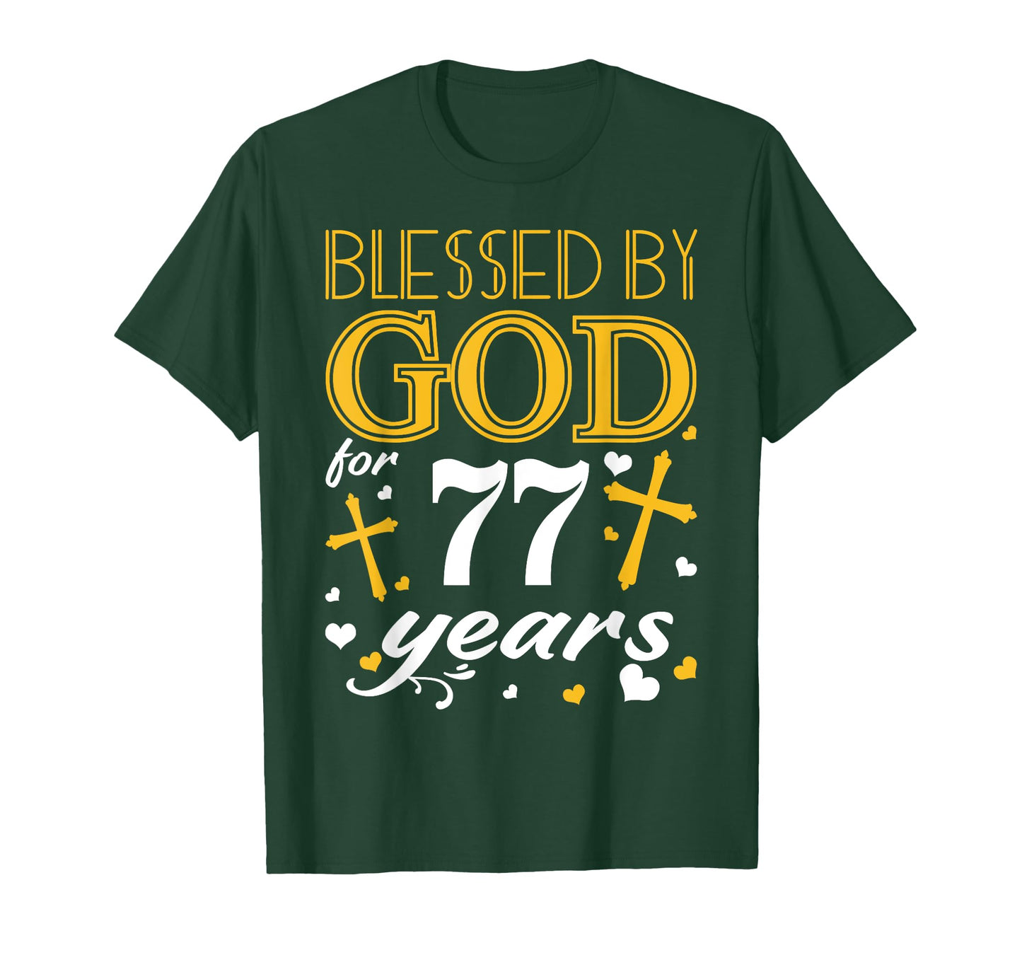 Vintage Blessed By God For 77 Years Happy 77th Birthday T-Shirt