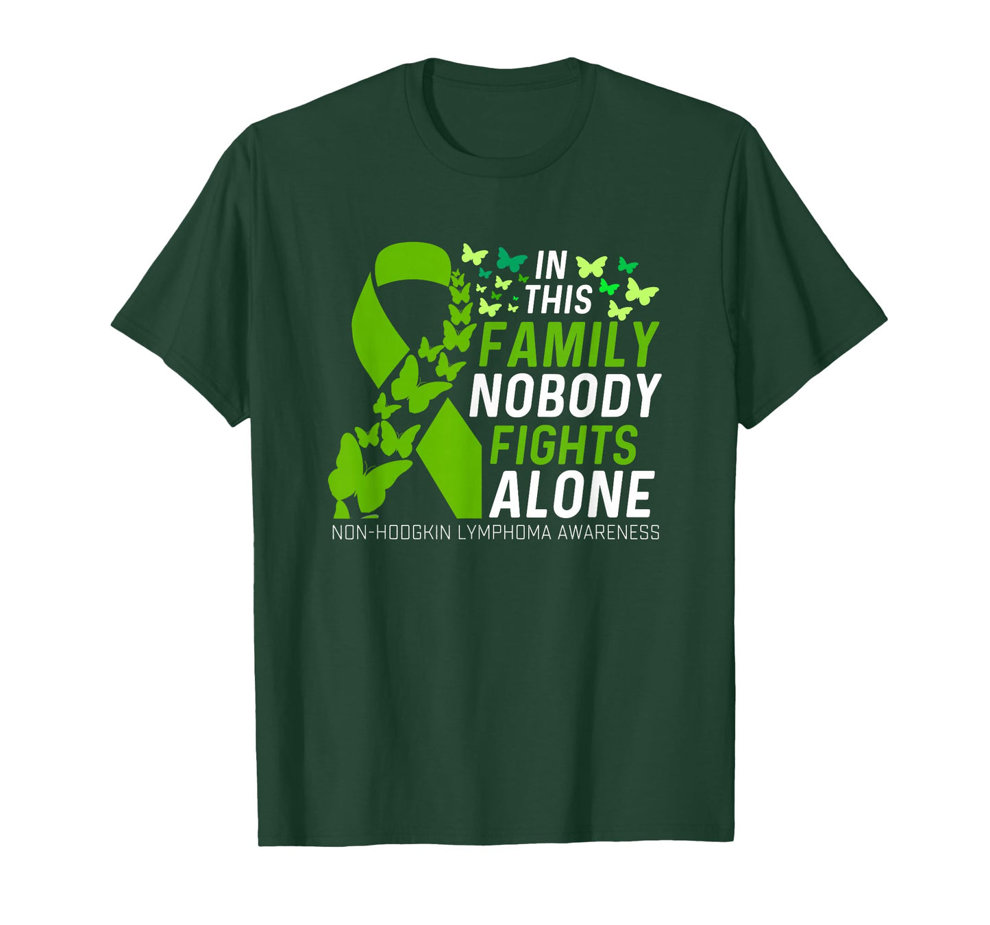 in This Family No Fighting Alone Ribbon Non-Hodgkin Lymphoma T-Shirt
