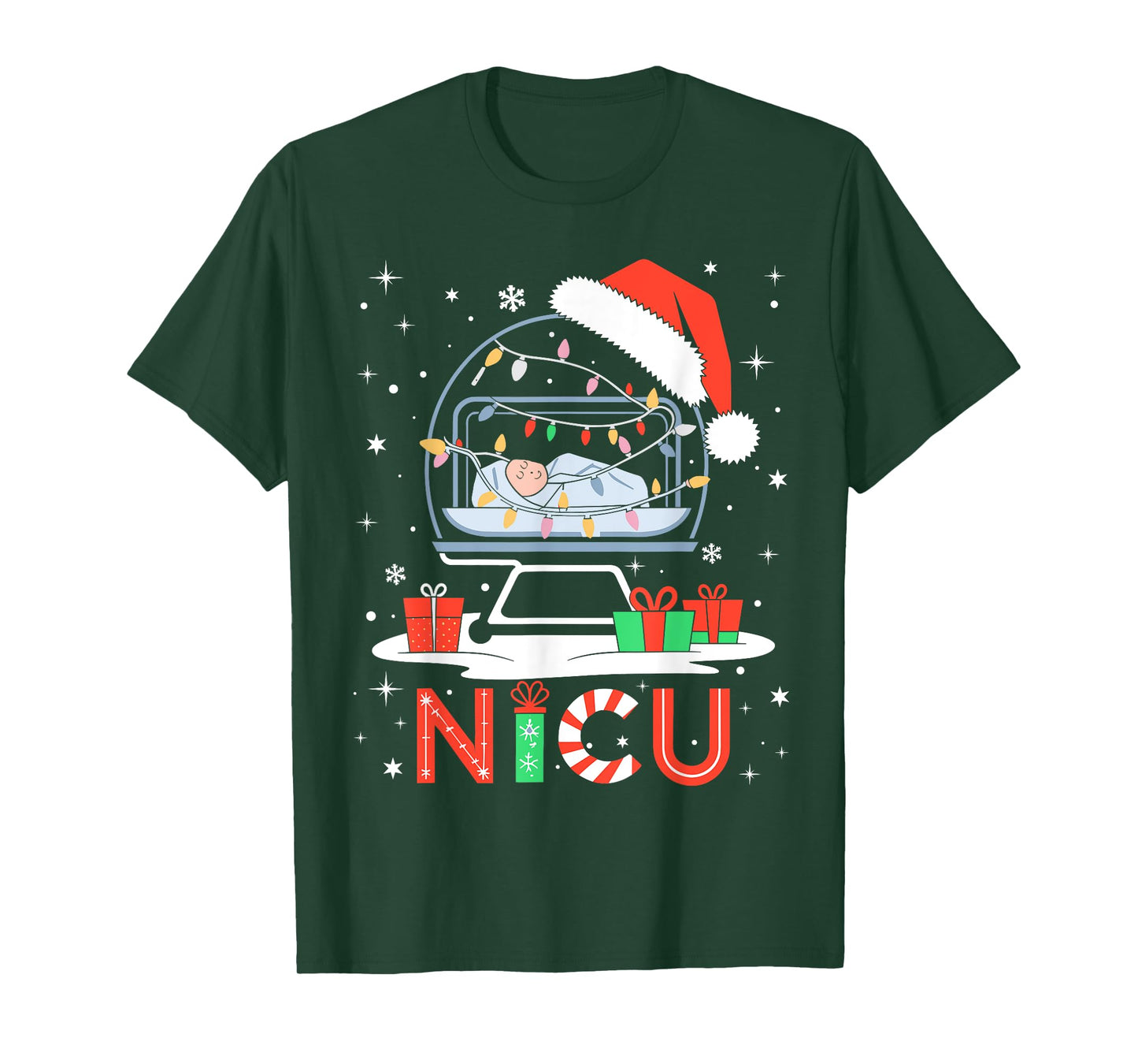 Neonatal Intensive Care Unit Xmas Funny Nicu Nurse Christmas T-Shirt