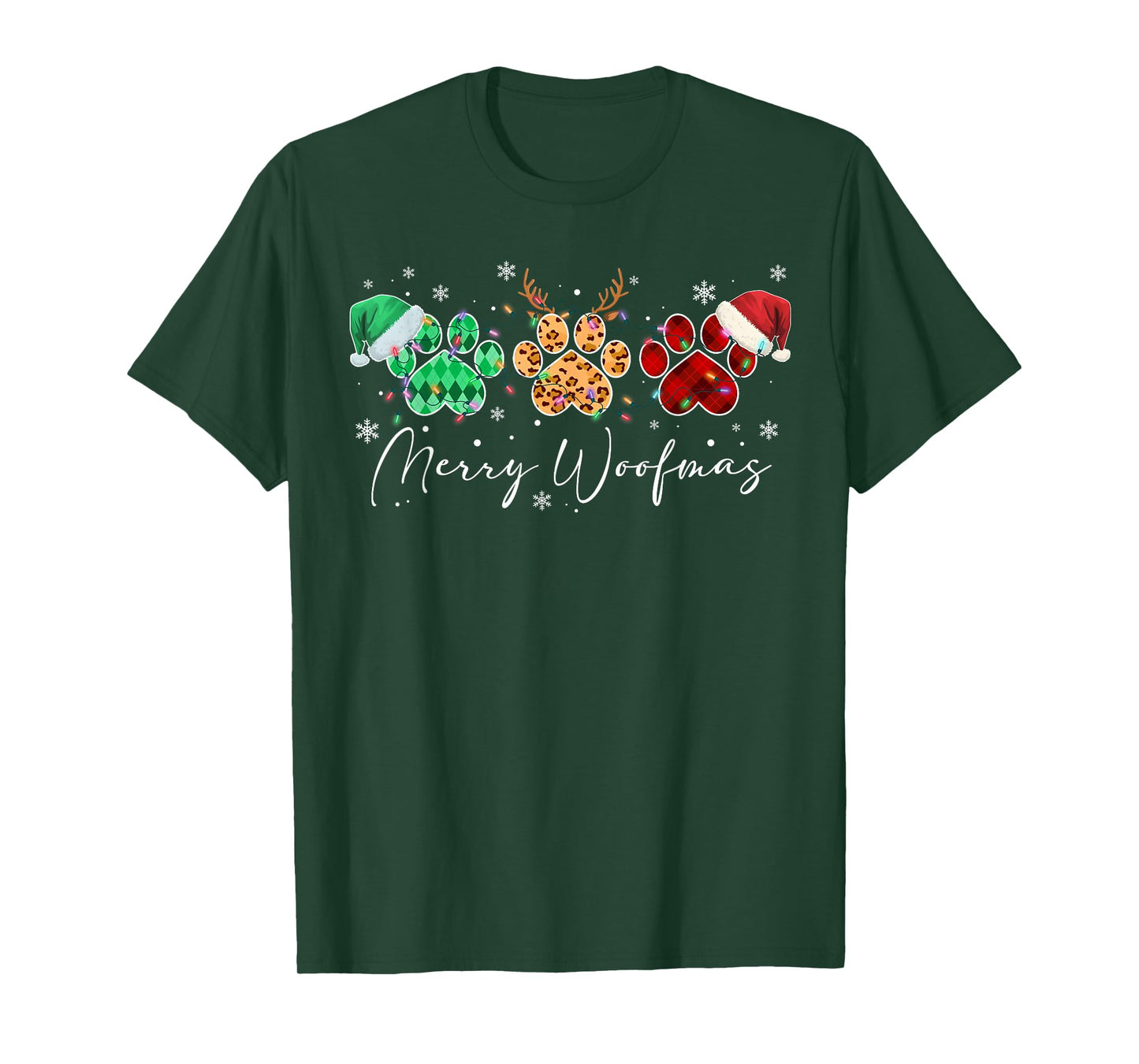 Funny for Dog Lovers Women Men Kid Merry Woofmas Christmas T-Shirt