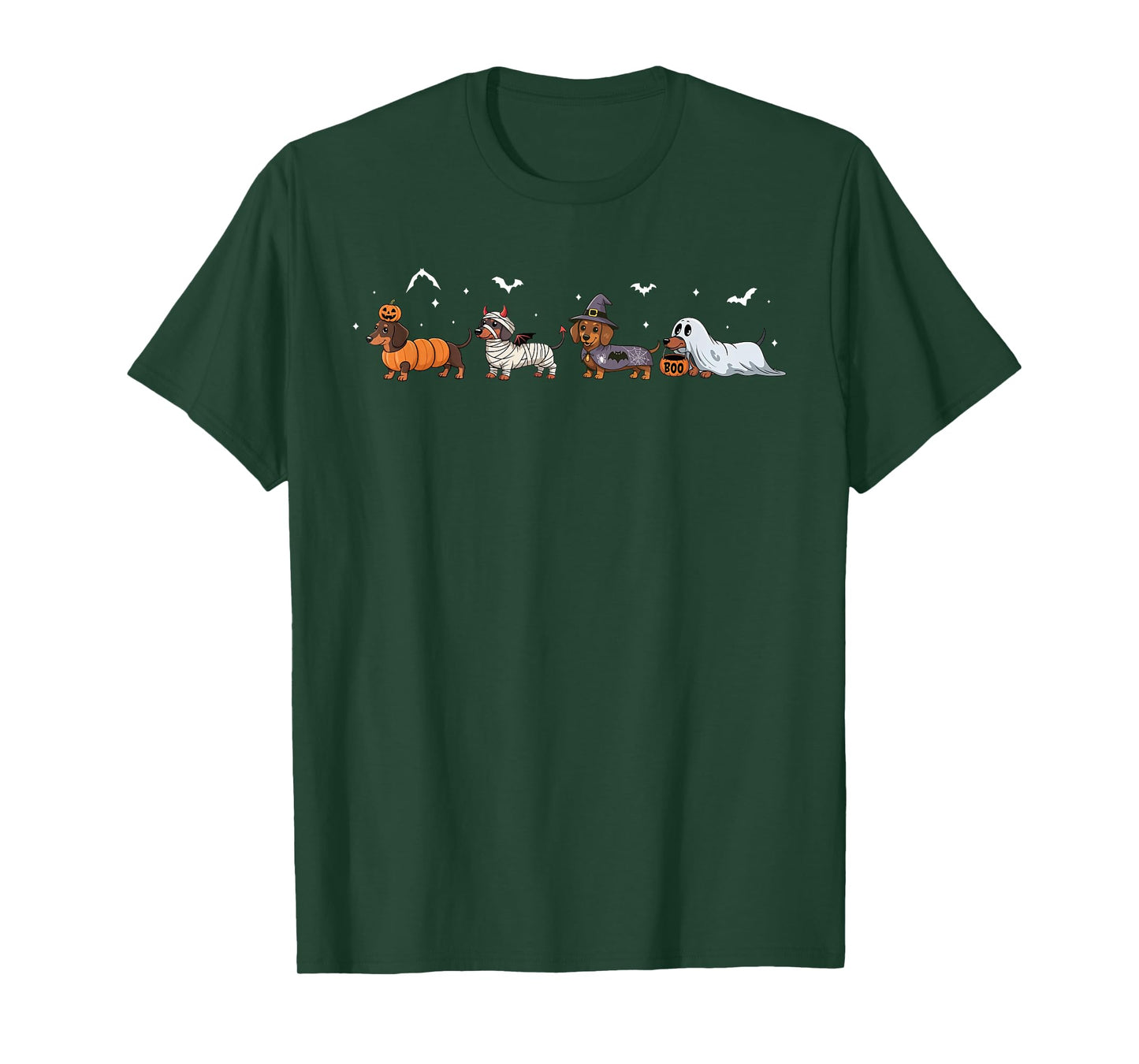Weiner Dog Witch Happy Halloweenie Cute Halloween Dachshund T-Shirt