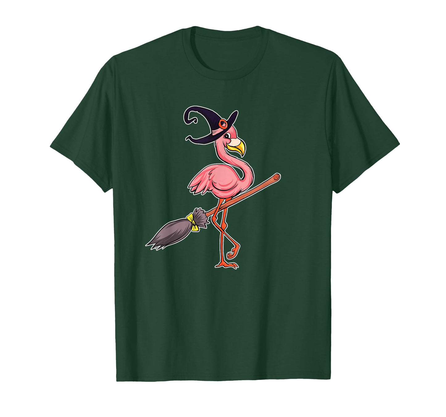 Halloween Party Shirt Witch Flamingo Gift T-Shirt