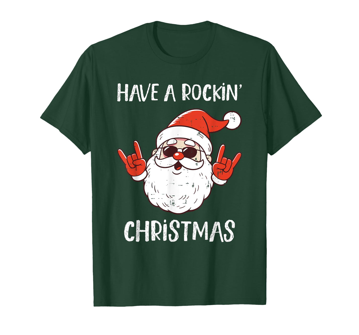 Have A Rockin Christmas Cool Santa Funny Family Kids Boys T-Shirt