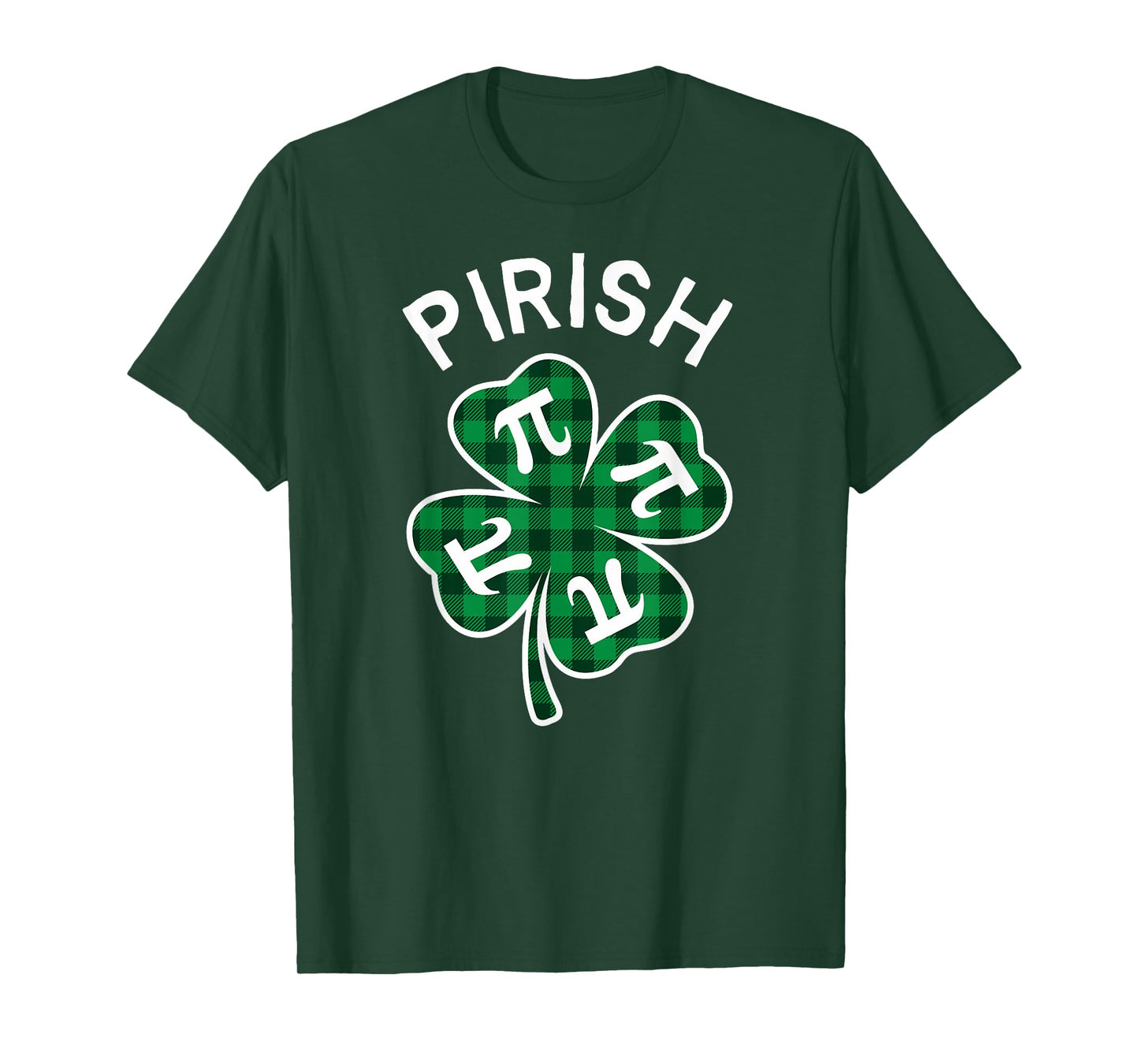 Pirish Plaid Lucky Clover St. Patrick's Day T-Shirt