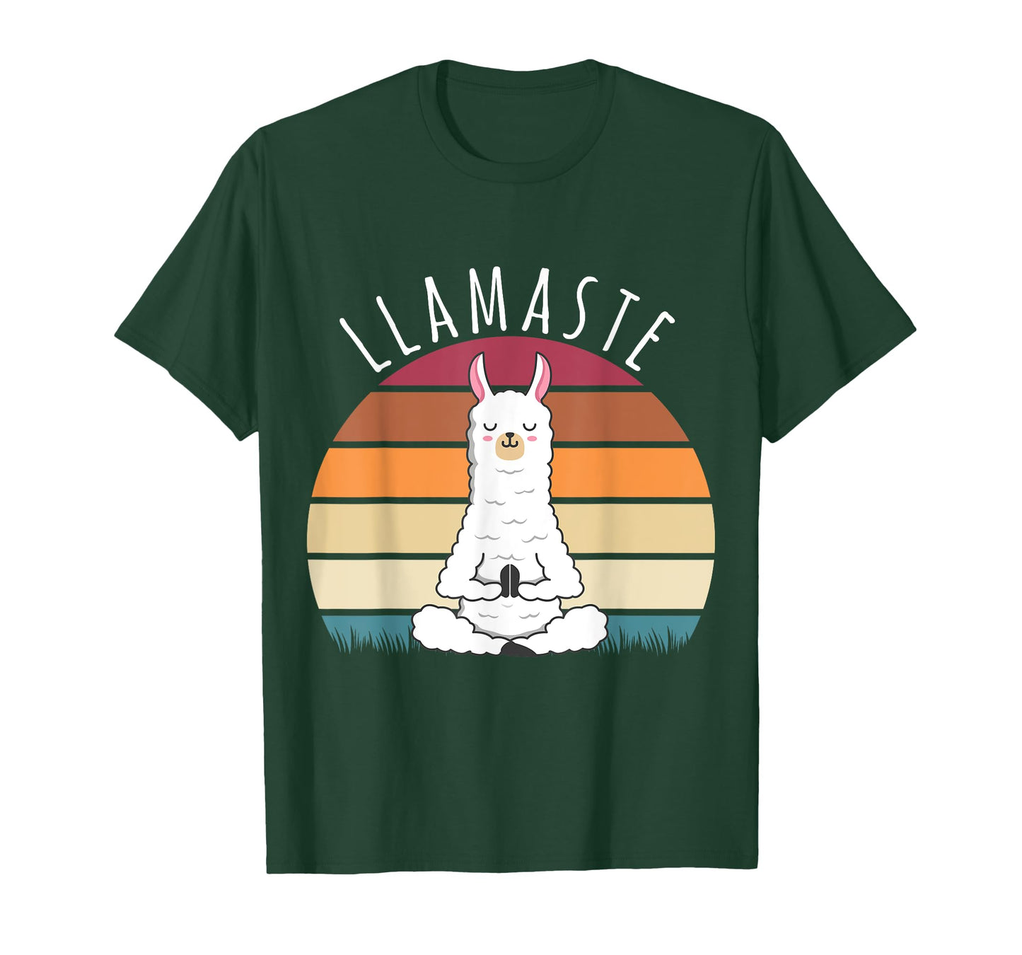 Funny Llama Llamaste Yoga Vintage Lama Yoga Pose Meditation T-Shirt