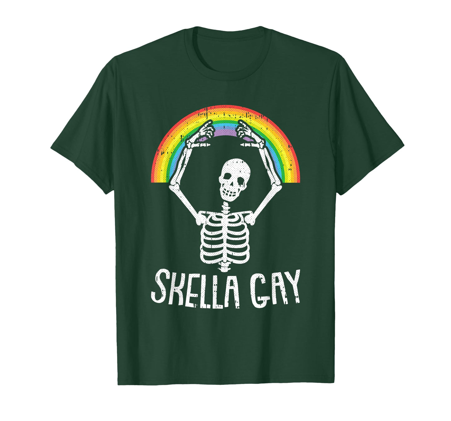Gay Skeleton Lazy Halloween Costume Funny Skull LGBT-Q Pride T-Shirt