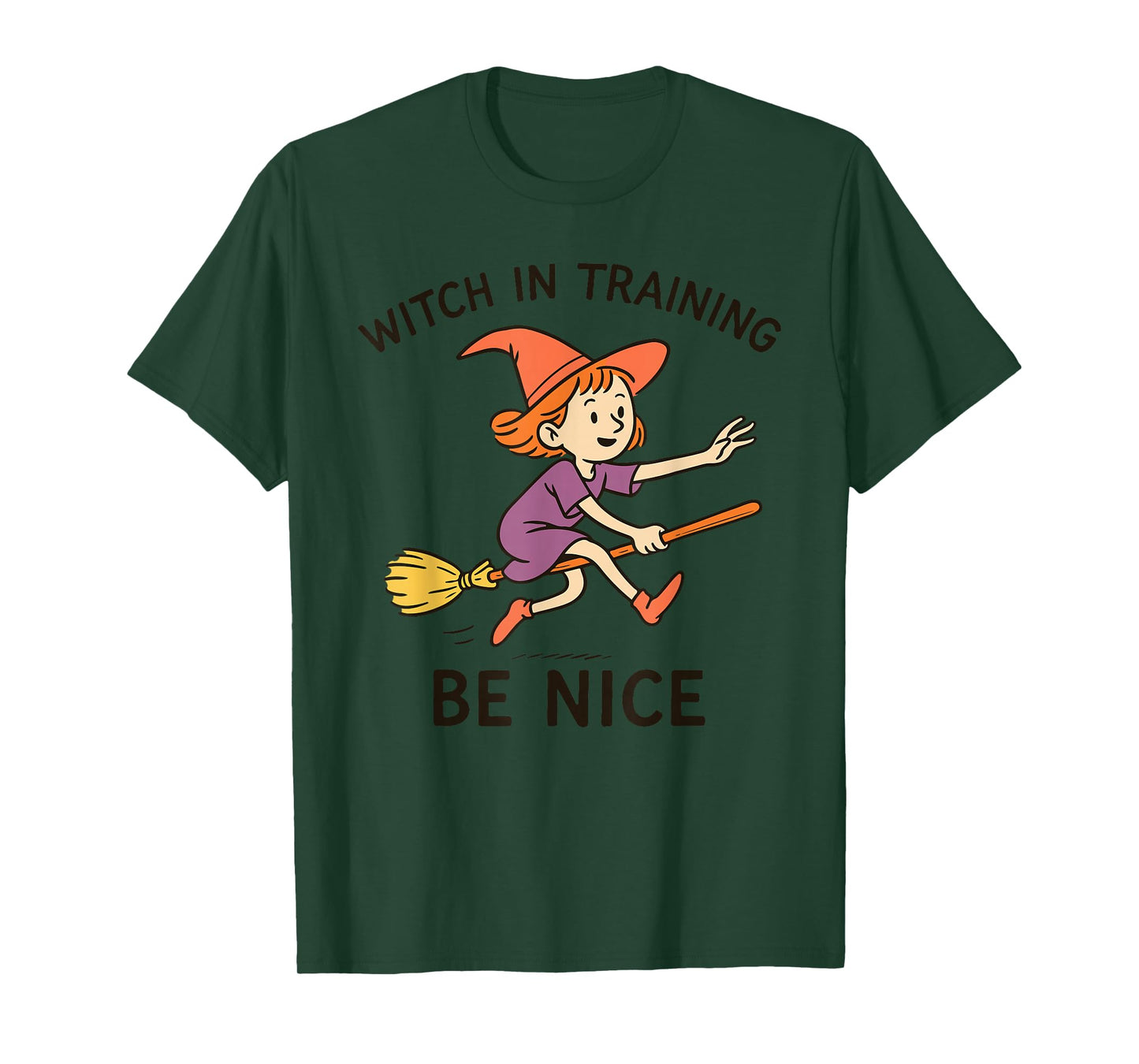 Witch in Training Be Nice Halloween Fun T-Shirt