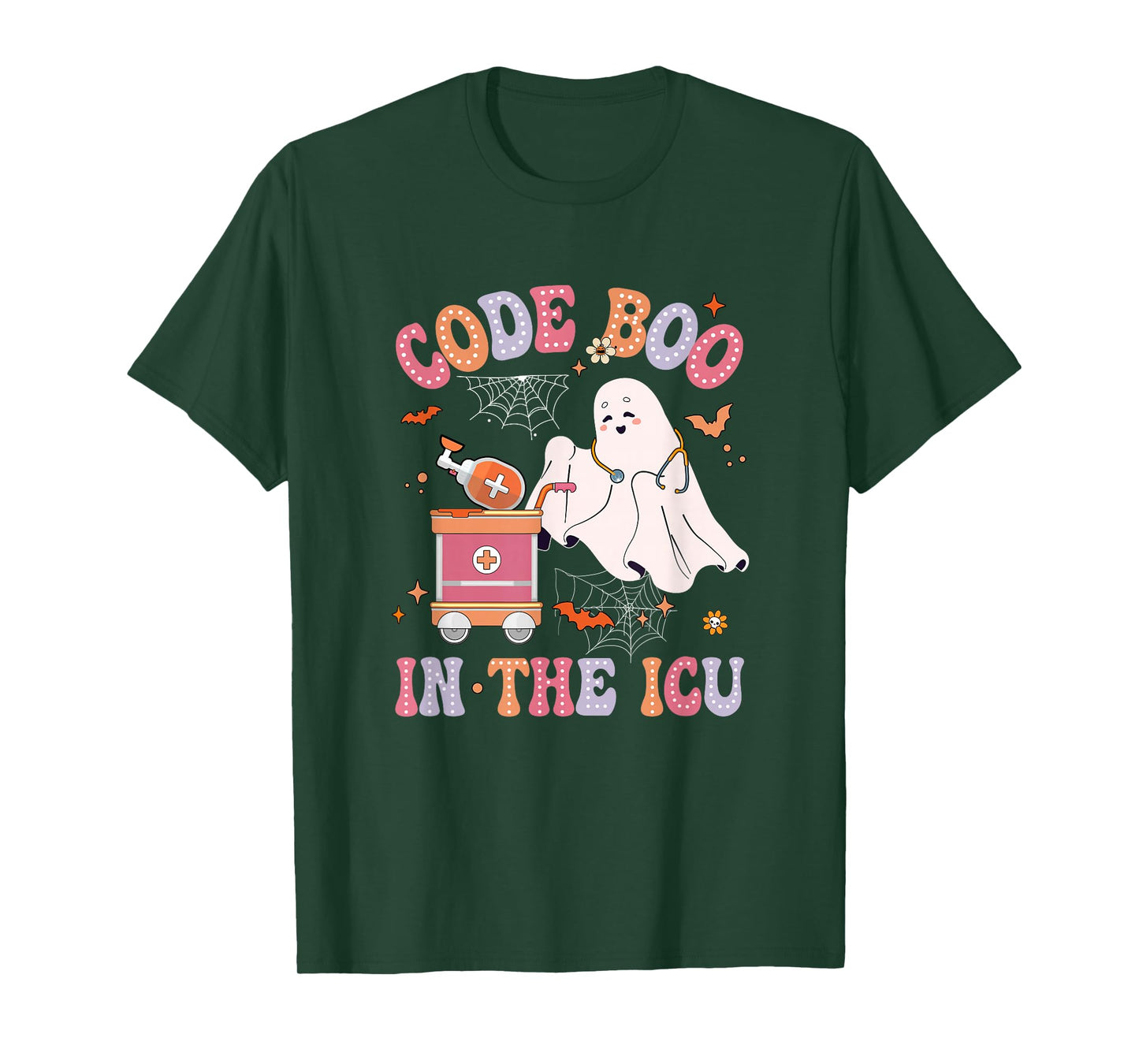 Ghost Code Boo In The Icu Nursing Nurse Halloween Costume T-Shirt