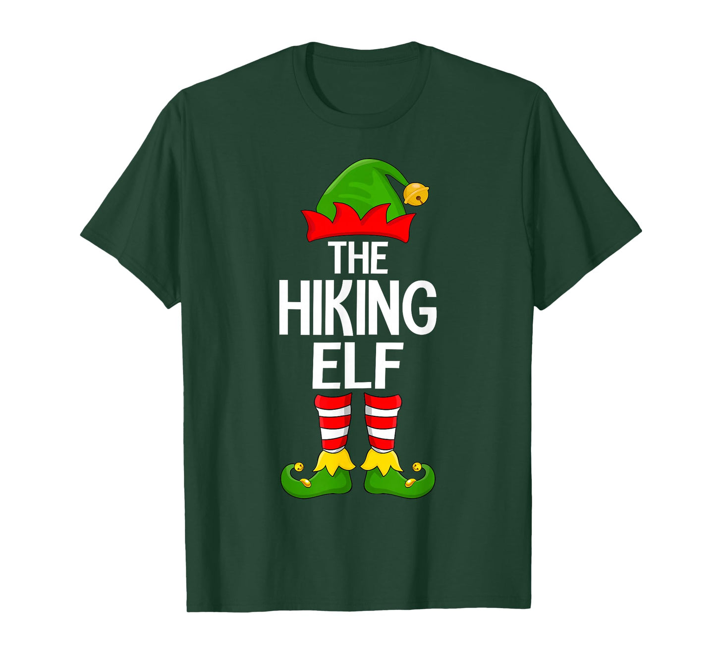 Hiking Elf Xmas Matching Family Elf Squad Christmas T-Shirt