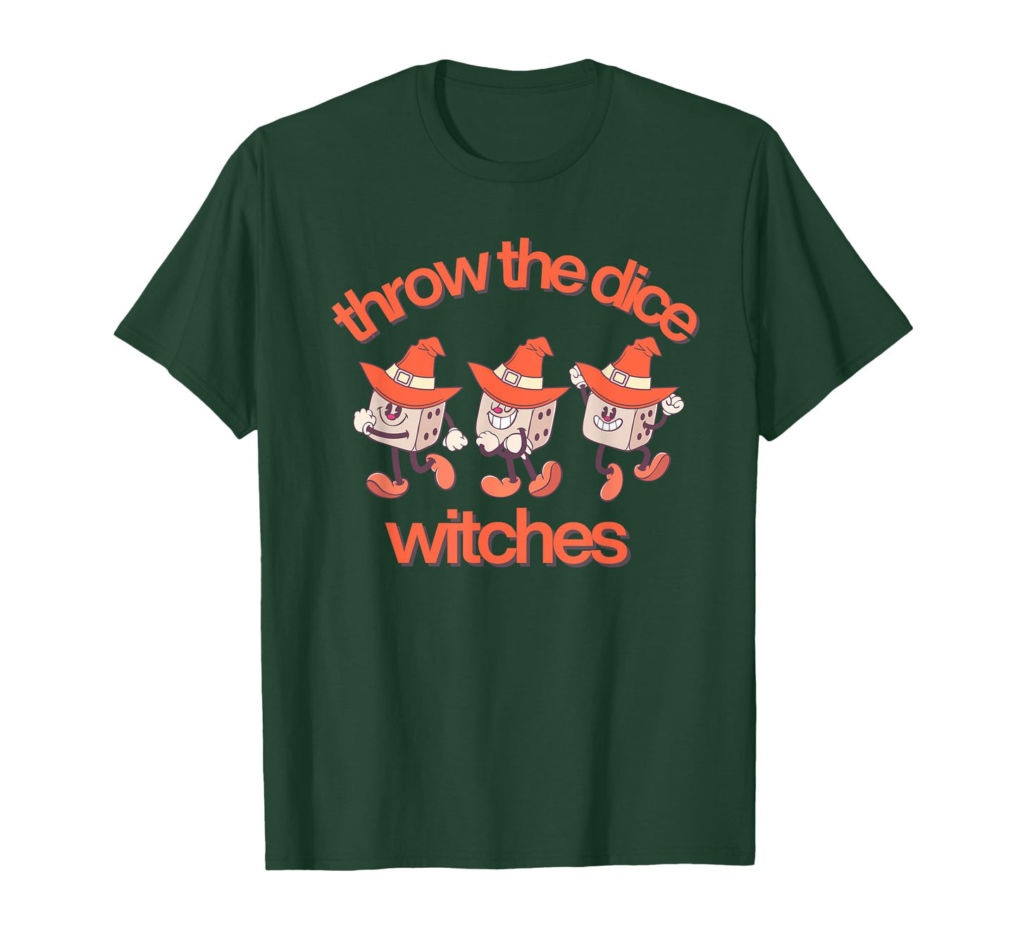 Throw The Dice Witches Bunco Game Halloween Party Apparel T-Shirt