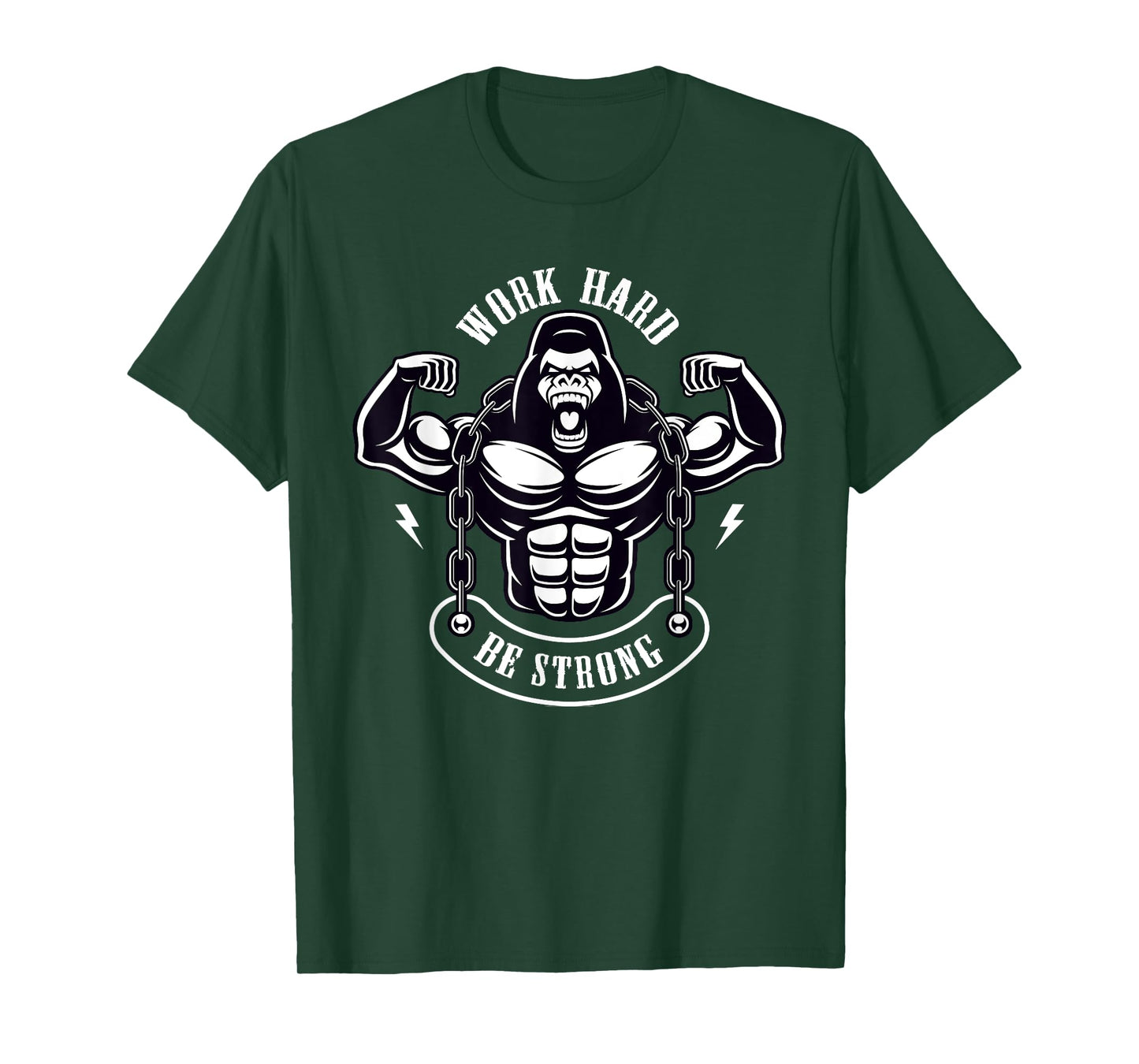 Work Hard be Strong Gorilla Silver Back Monkey Gift T-Shirt