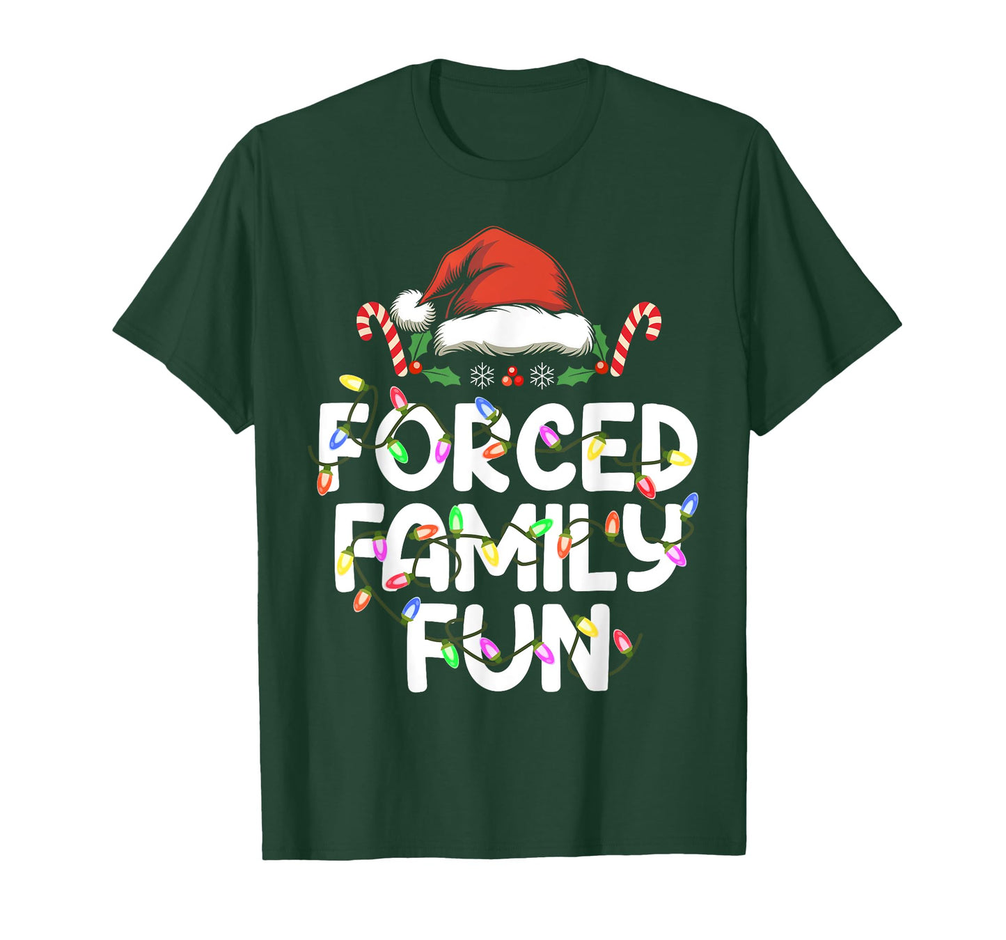 Forced Family Fun Christmas Pajamas Funny T-Shirt