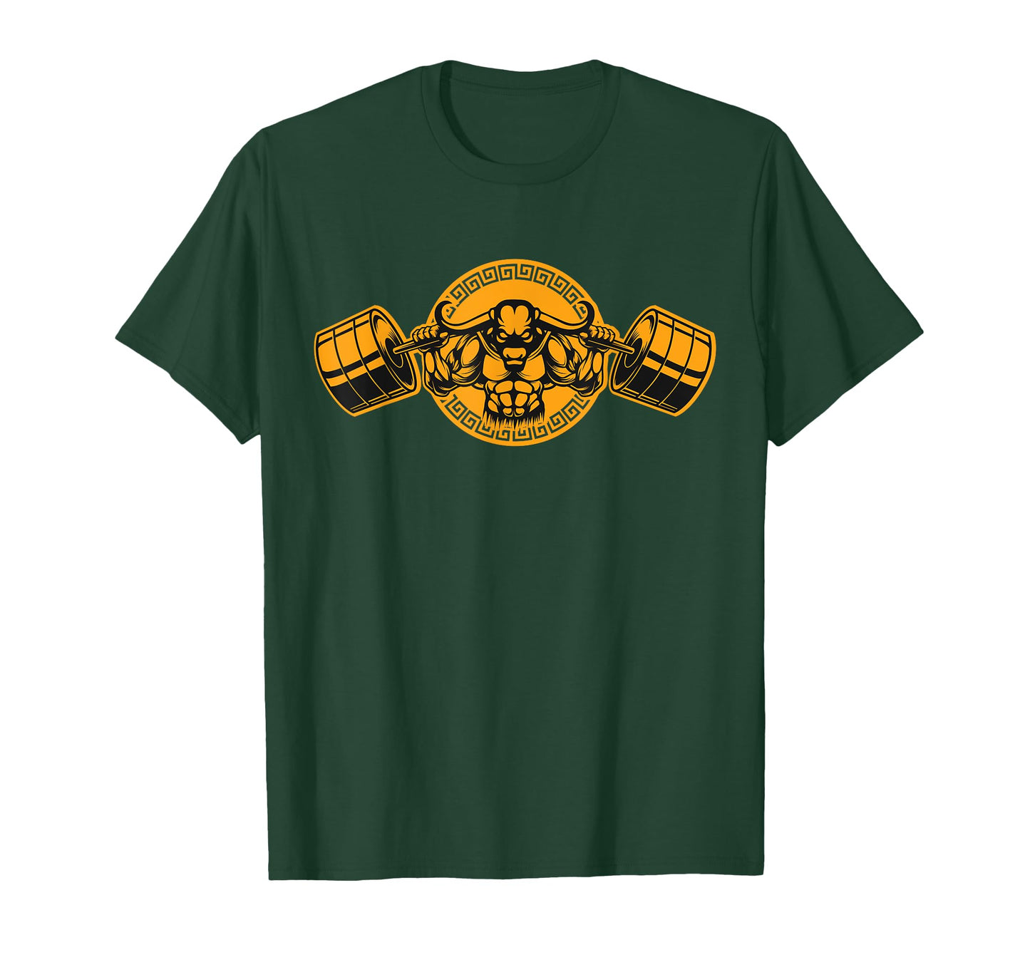 Minotaur Lifts Weights, Fitness Workout at Gym - Minotaur T-Shirt