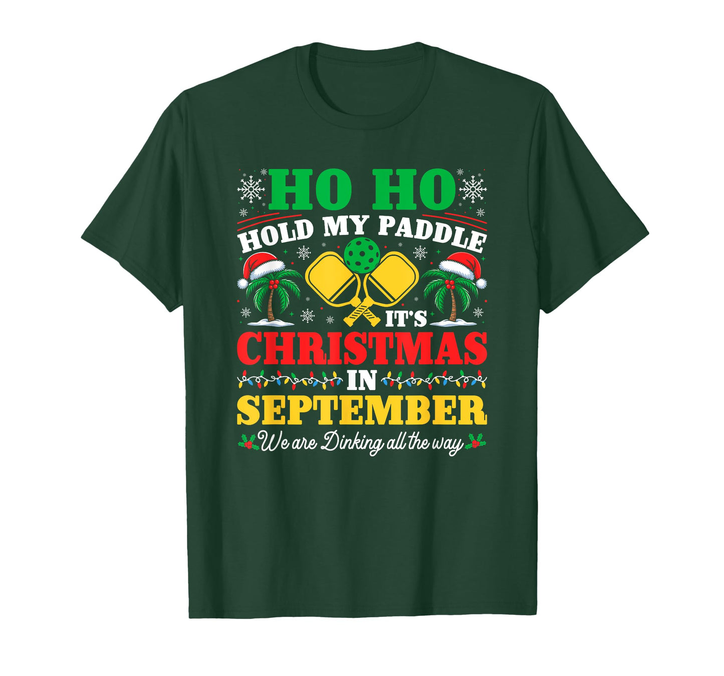 HO HO Hold My Paddle It's Christmas Hawaiian Tropical Santa T-Shirt