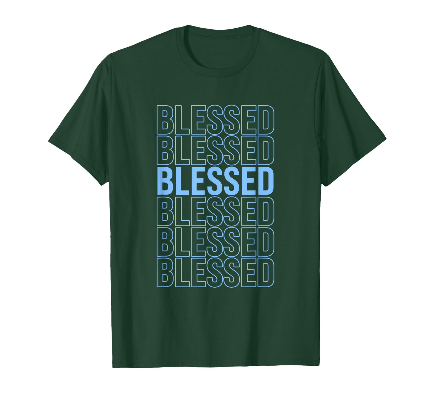 Blue Blessed Blue Color Graphic Blue Vibes Only T-Shirt