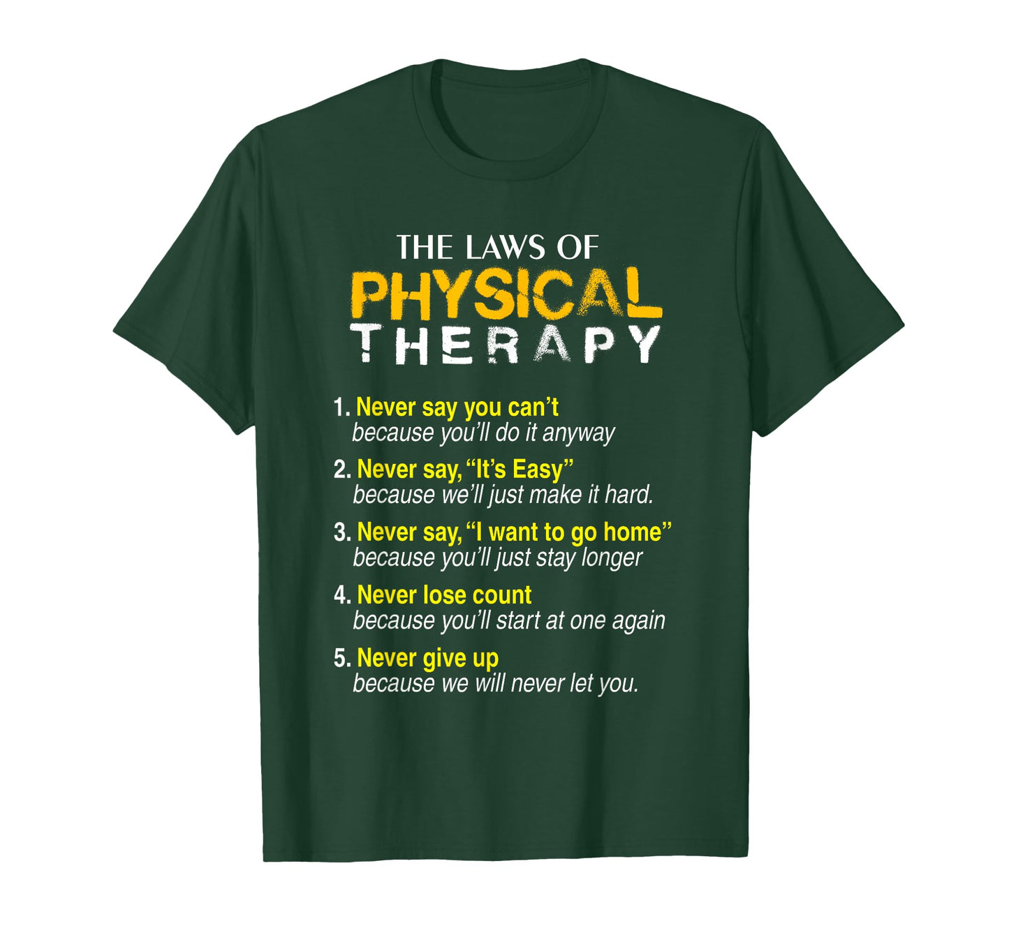 The Laws Of Physical Therapy Motivational Goals Pt Funny Tee T-Shirt