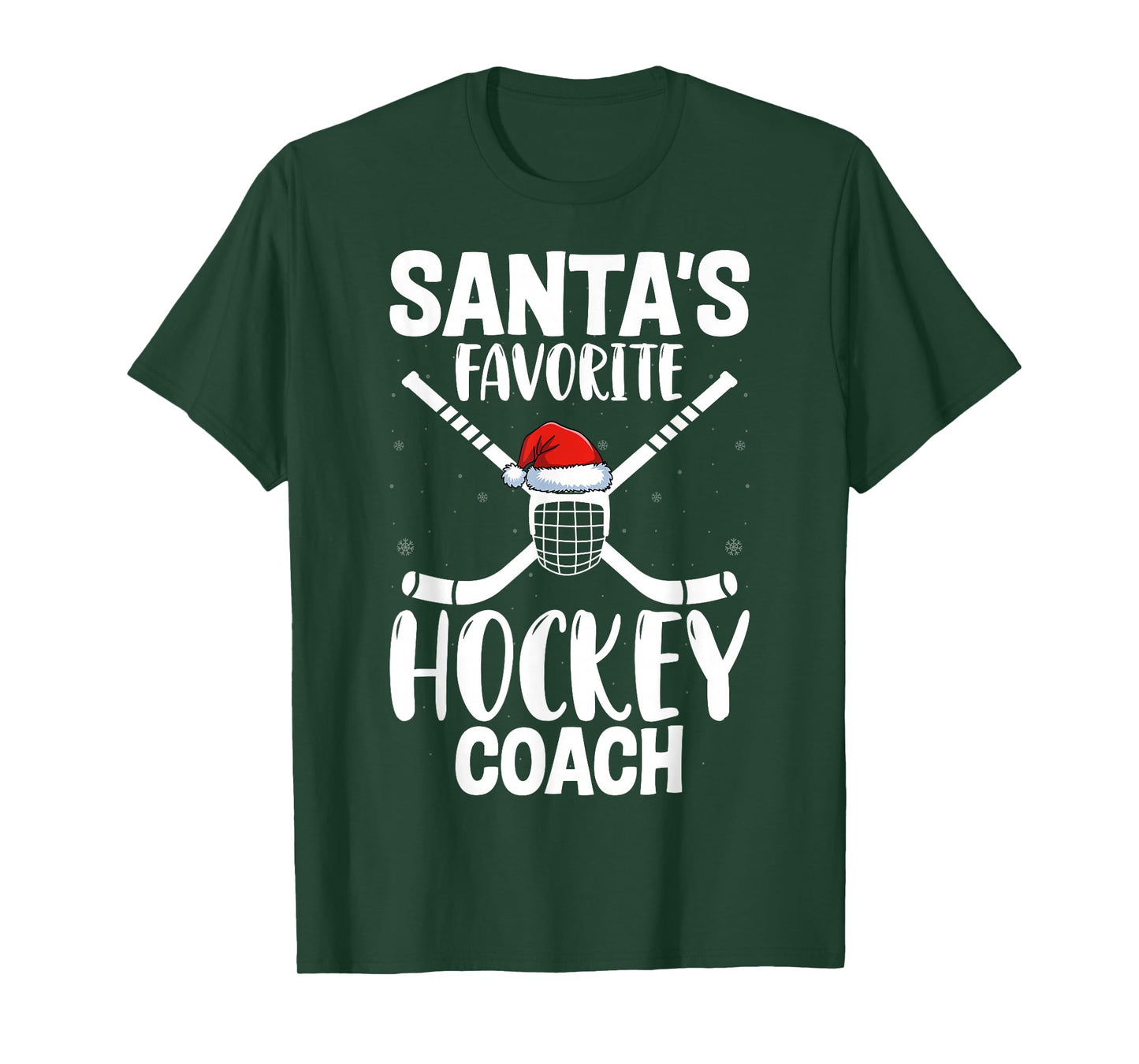 Santa's Favorite Hockey Coach Hockey Player Christmas Day T-Shirt