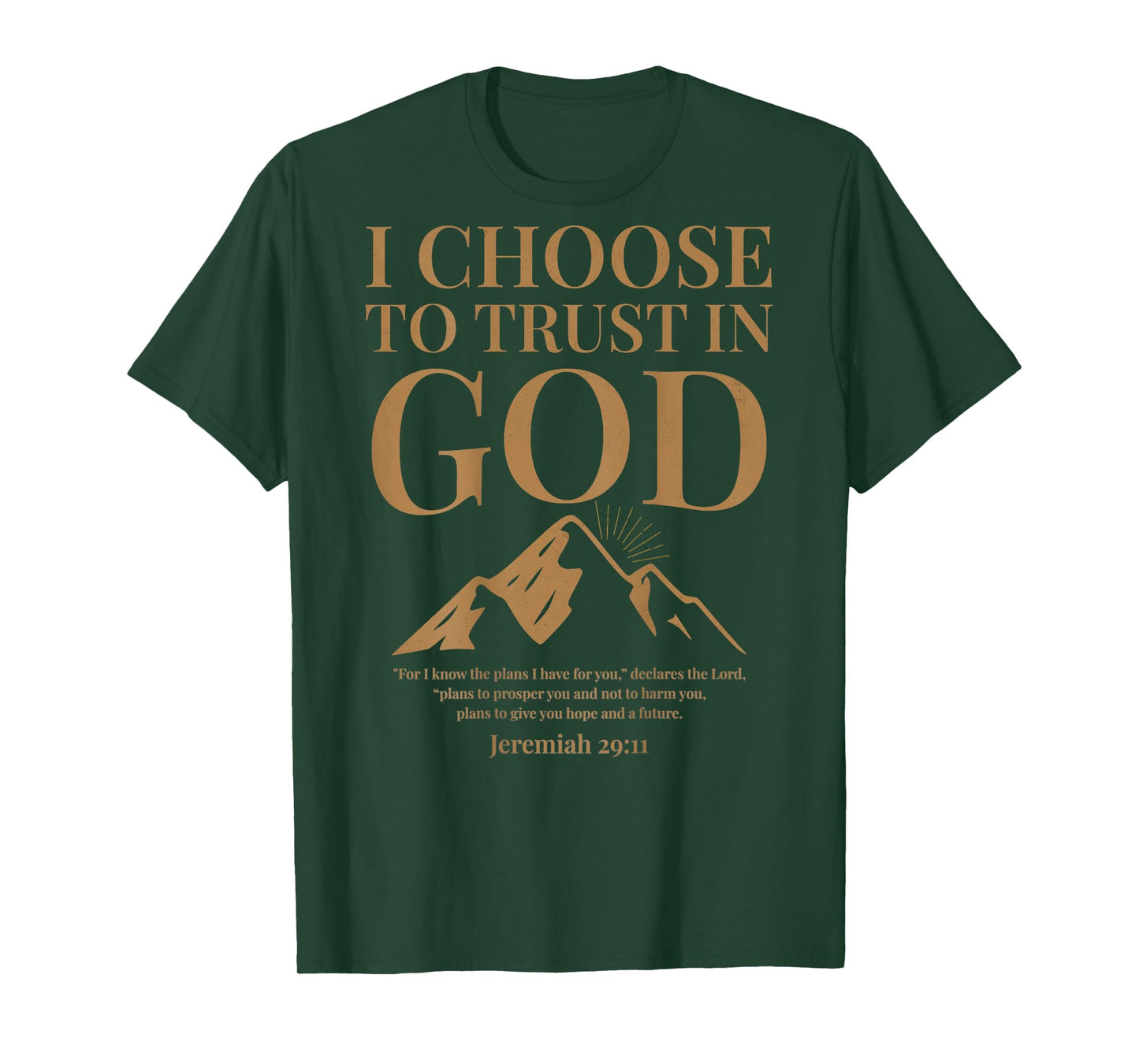 (ON Back) Trust in God Jeremiah 29 11 Christian Bible Verse T-Shirt