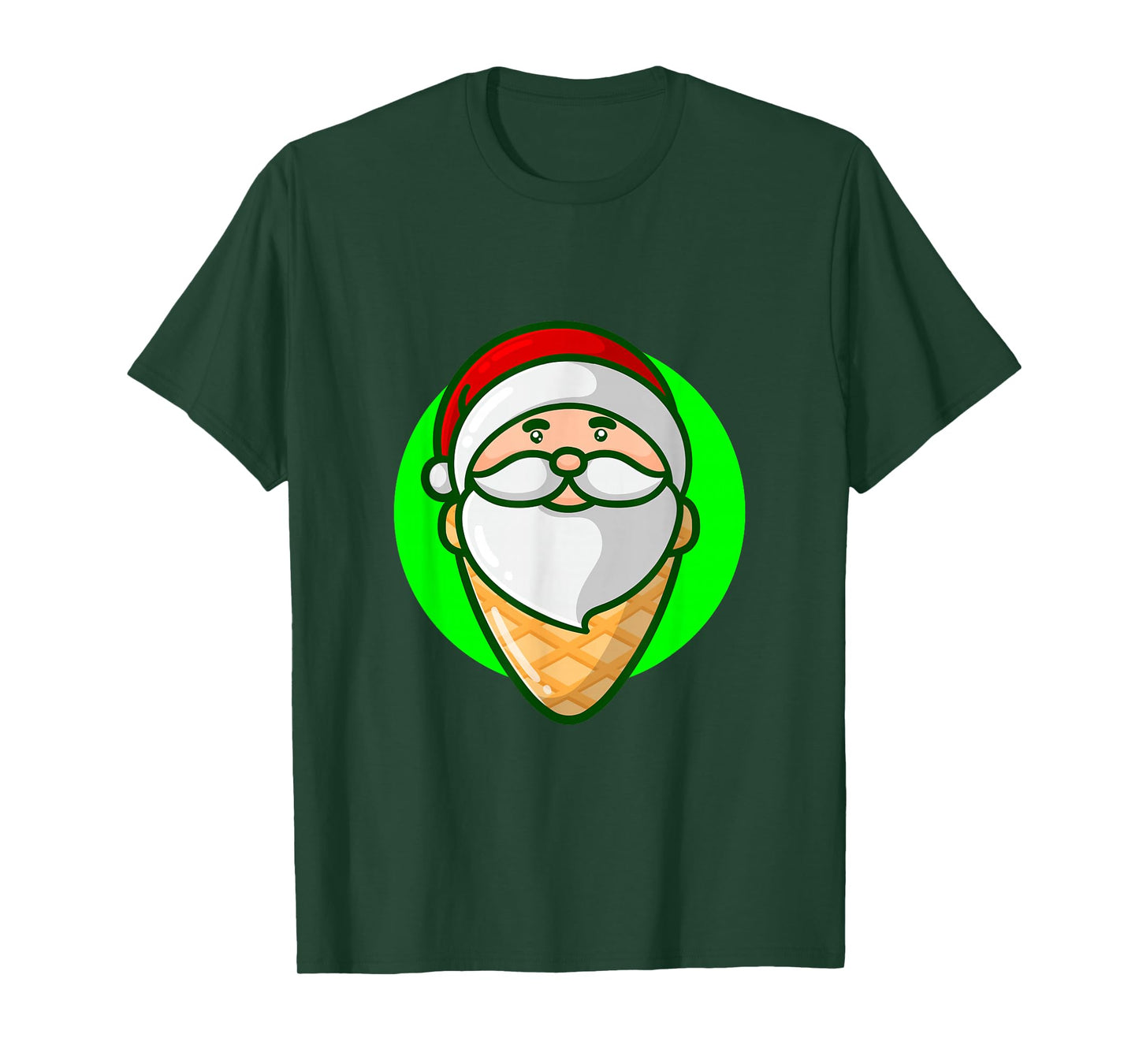ice Cream Cone Santa Funny Christmas T-Shirt