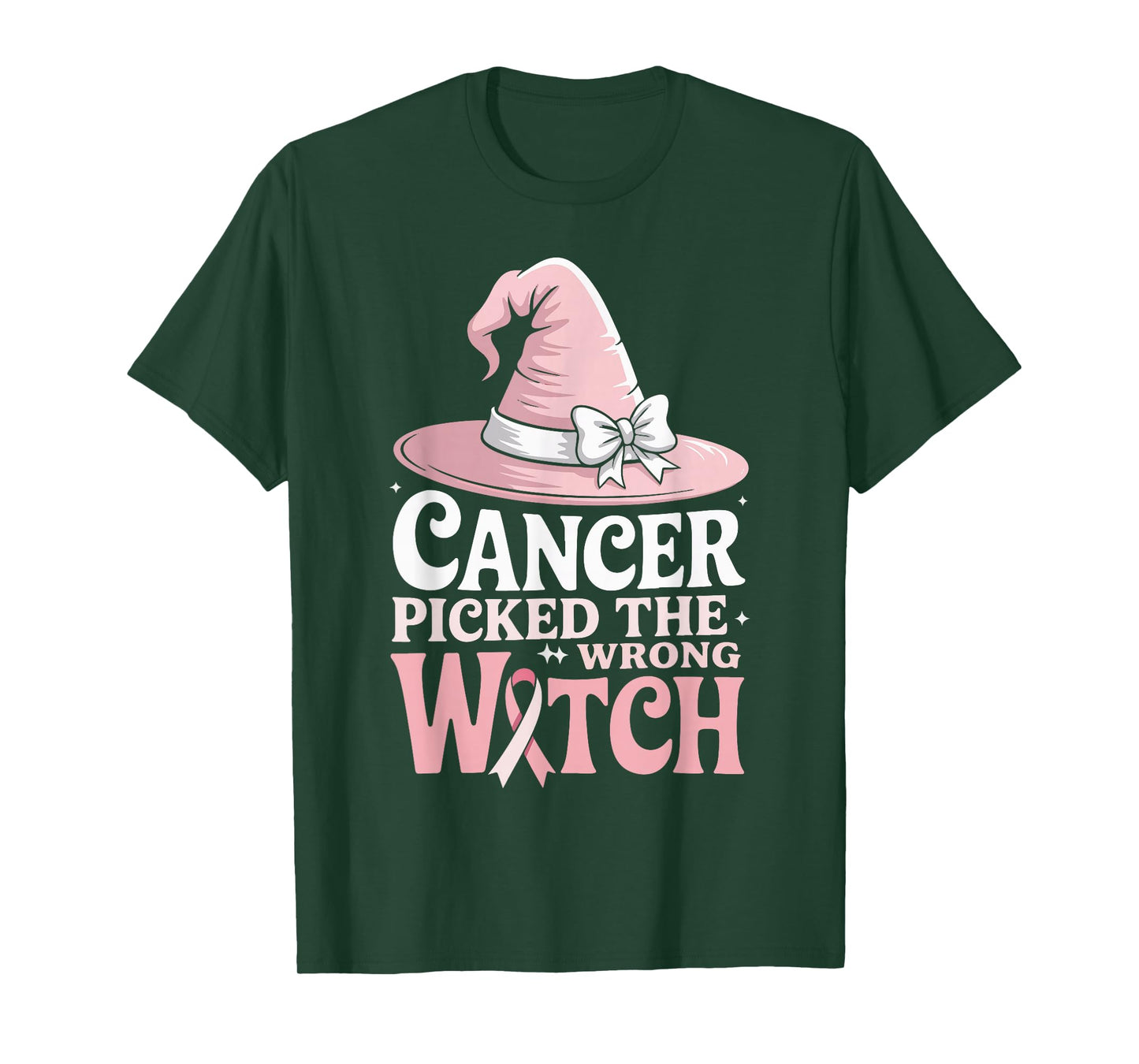 Cancer Picked The Wrong Witch Breast Cancer Awareness T-Shirt