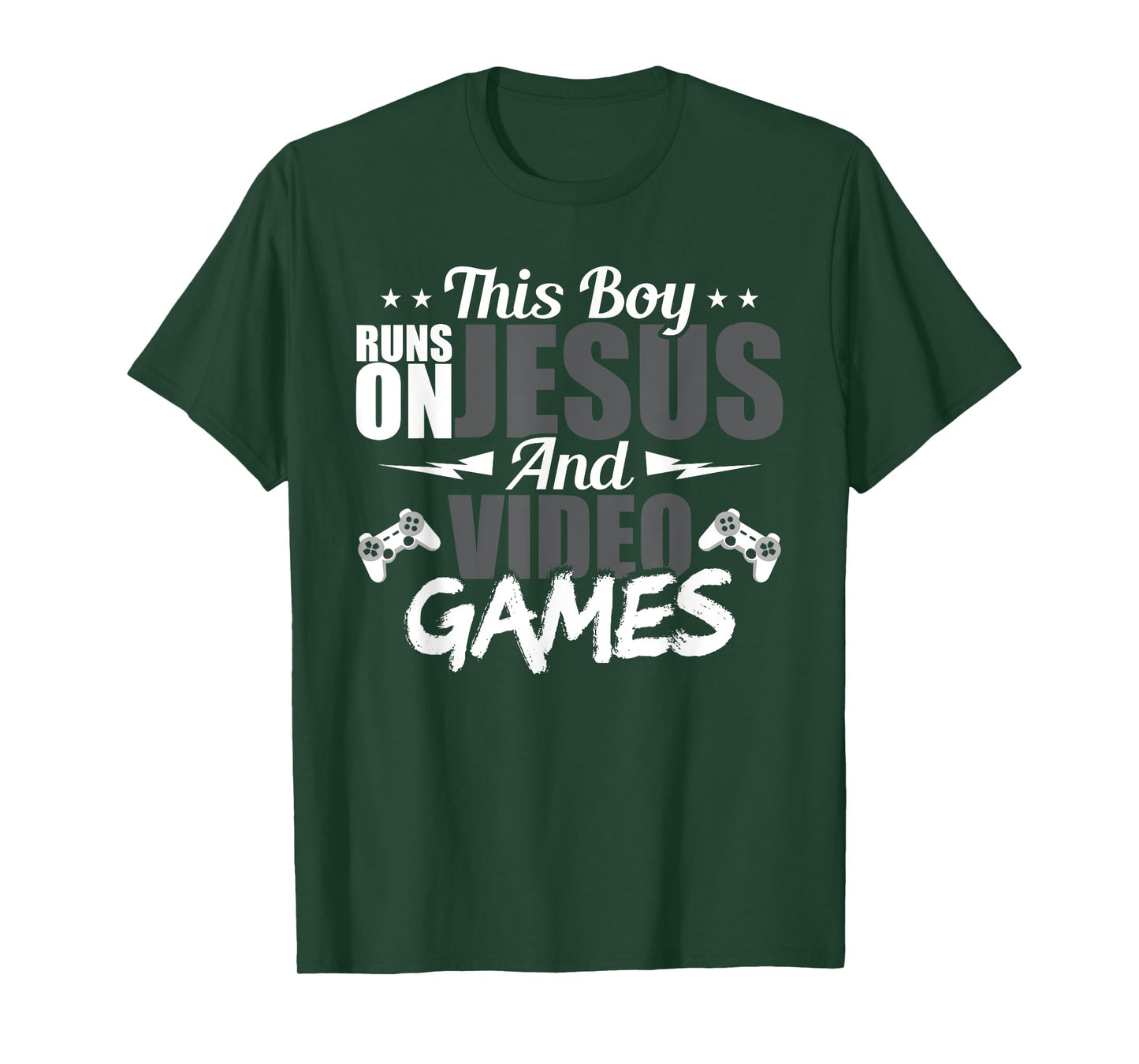 This Boy Runs On Jesus And Video Games Lover Gift Player T-Shirt