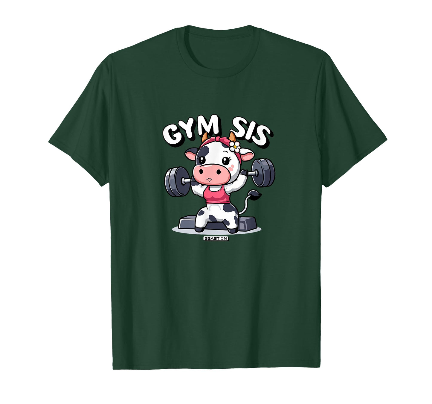 Gym Sis Cow Funny Fitness Training Cute Women T-Shirt