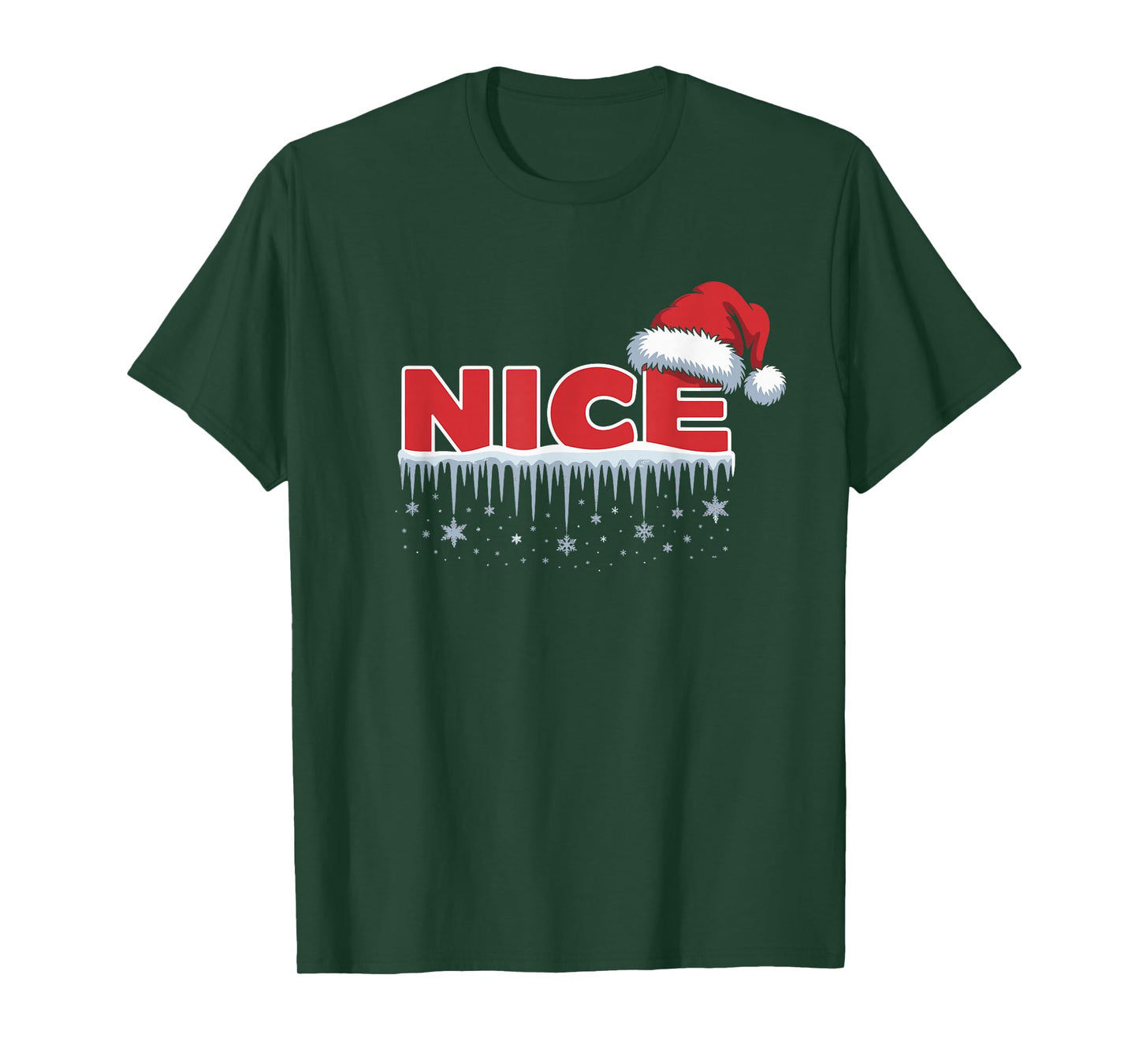 Nice Matching Christmas Santa Hat Snowflakes Design T-Shirt