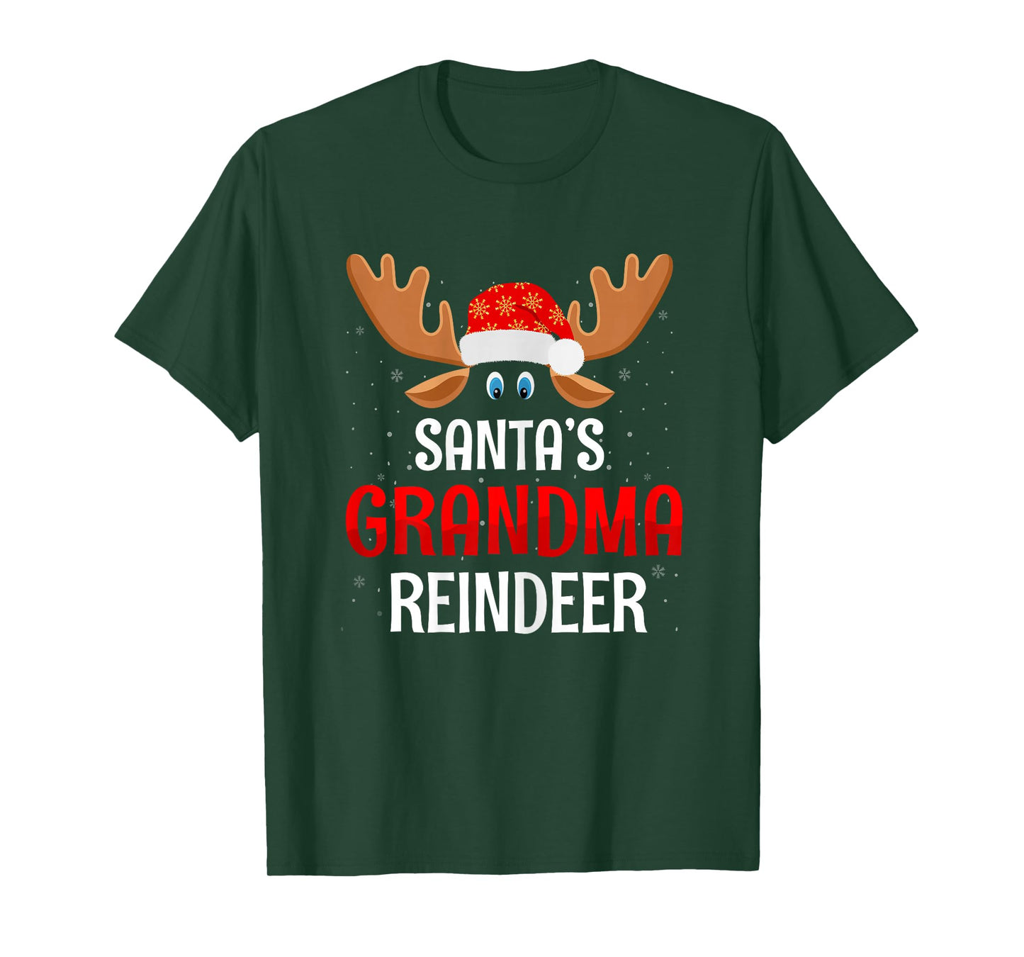 Santa's Grandma Reindeer Santa Hat Grandmother Christmas T-Shirt