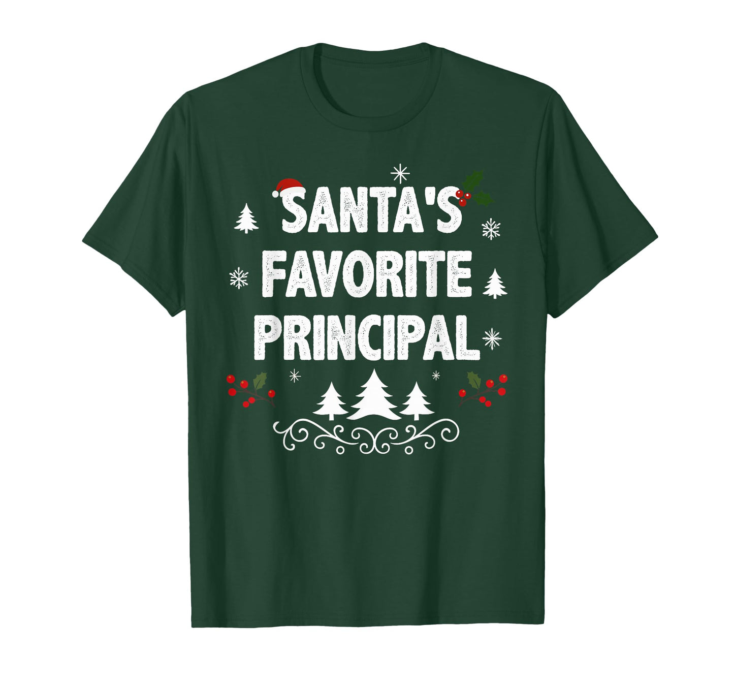 Santa's Favorite Principal Funny Holiday Christmas Pajamas T-Shirt