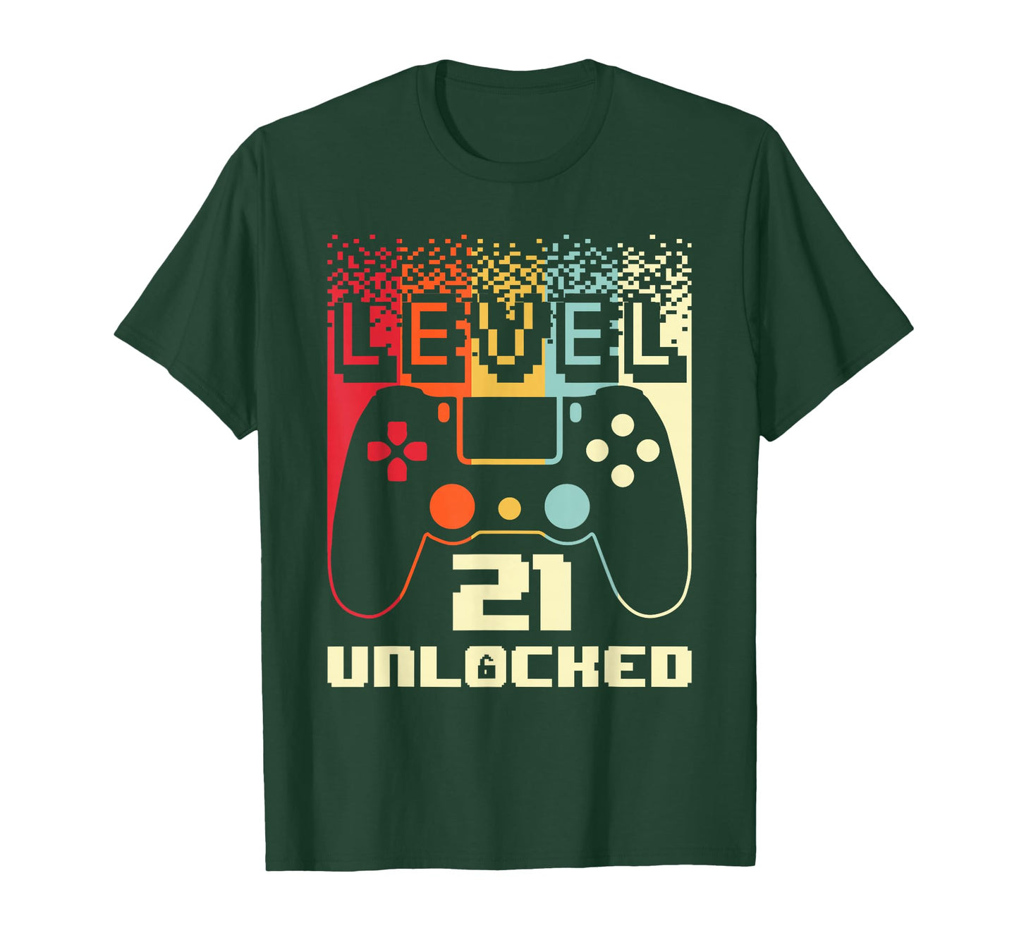 21st Birthday For Men Level 21 Unlocked Gamer 21 Year Old T-Shirt