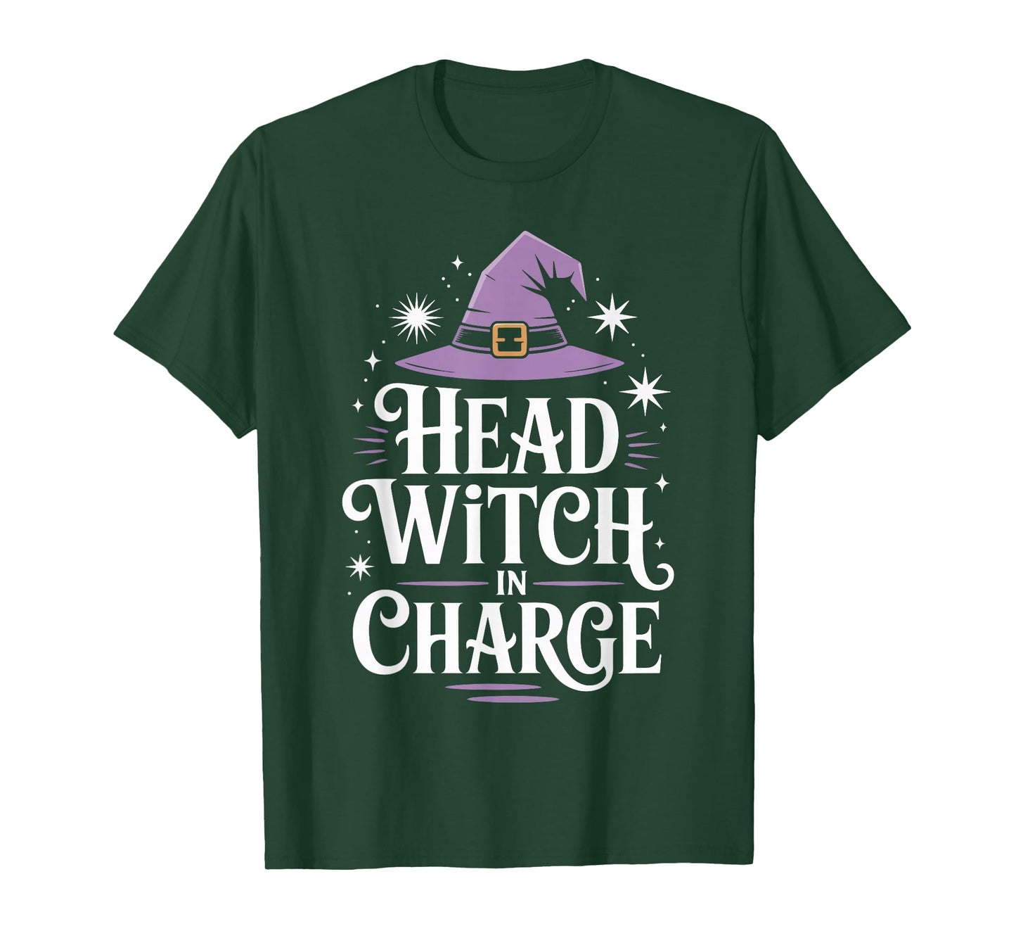 Head Witch in Charge Halloween Hat Sunset T-Shirt