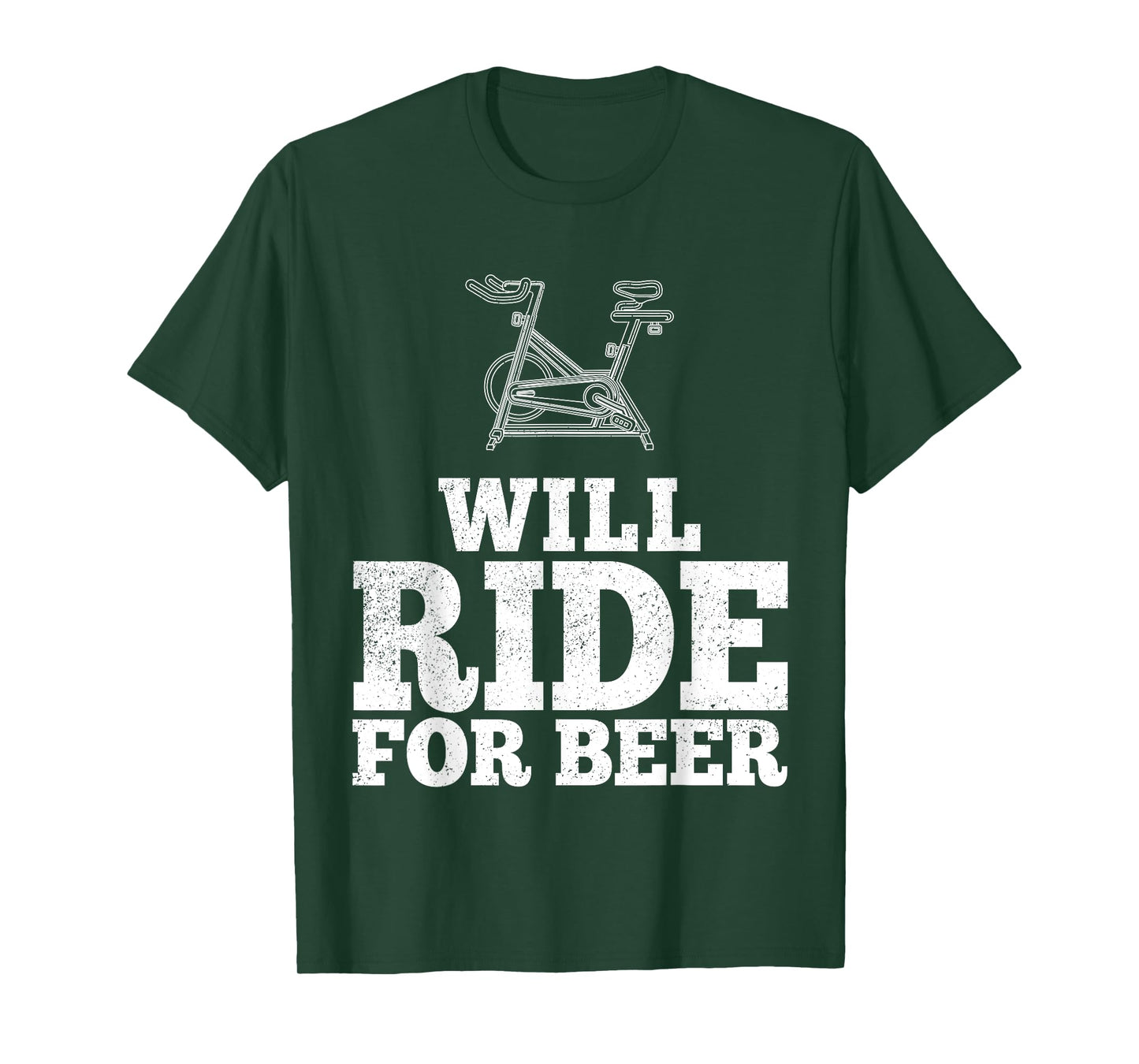 Will Ride For Beer Spin Class Funny Spinning Cycling Gym T-Shirt