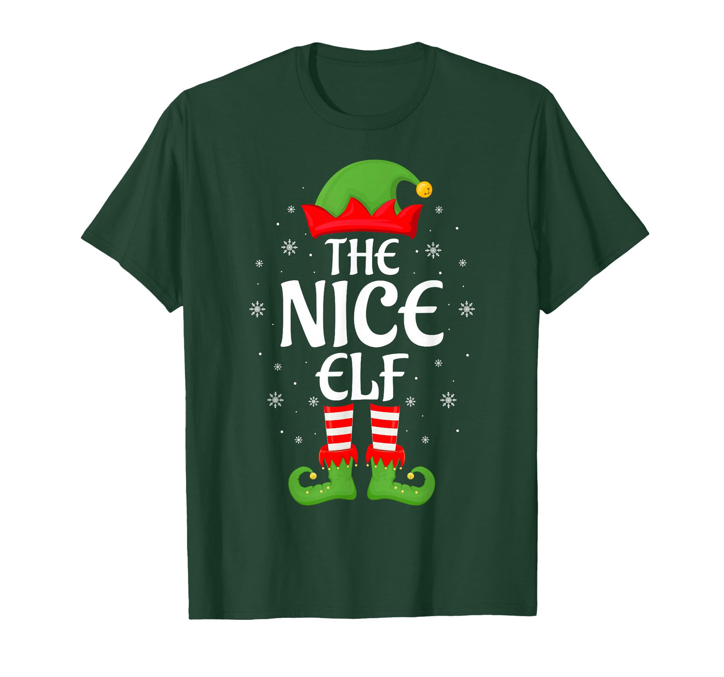 Nice Elf Xmas Family Matching Elf Squad Christmas T-Shirt